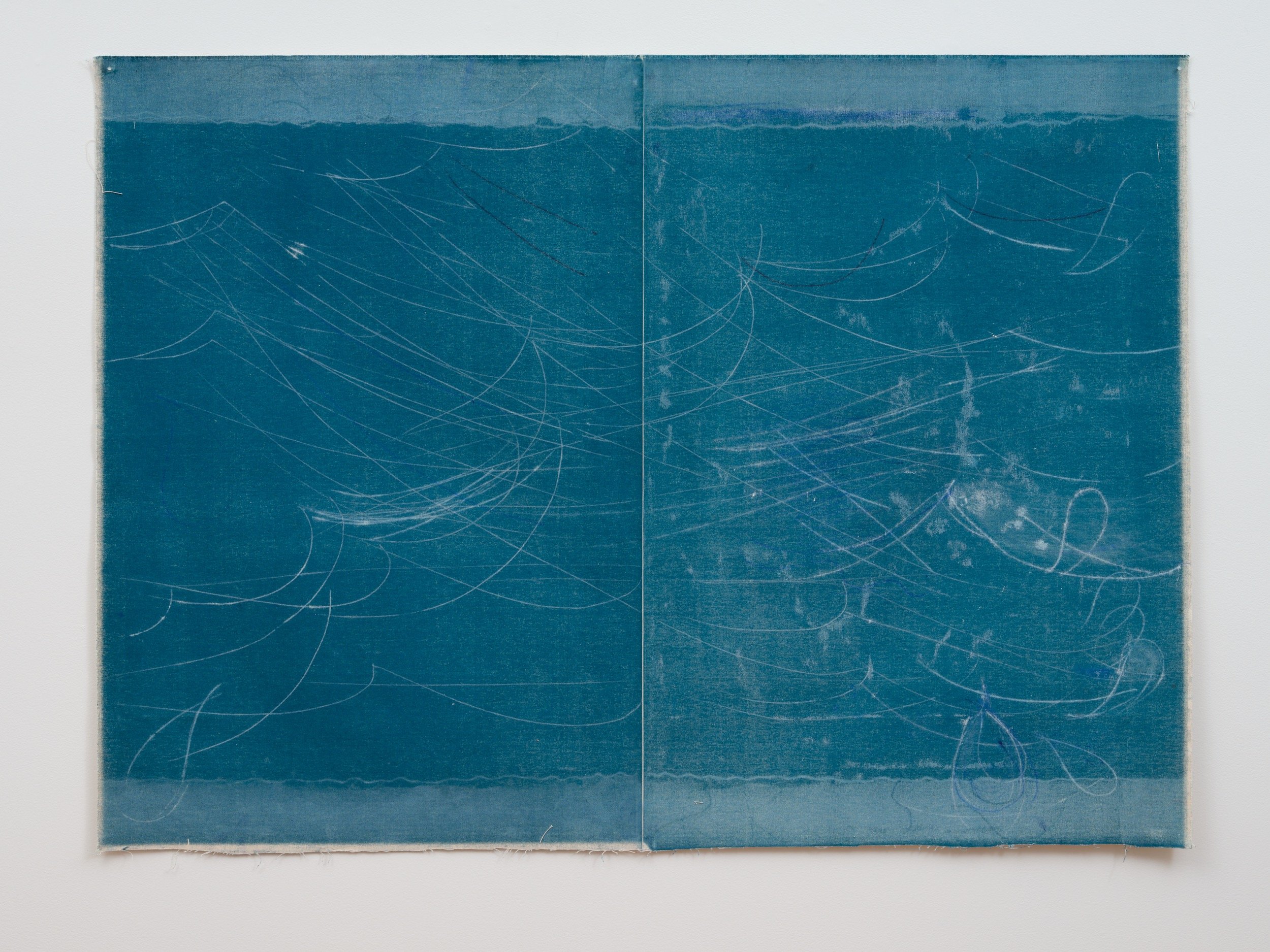 The Sea is Another Story, 2022, lithographic in k and oil on unstretched canvas, 1070 x 1440mm