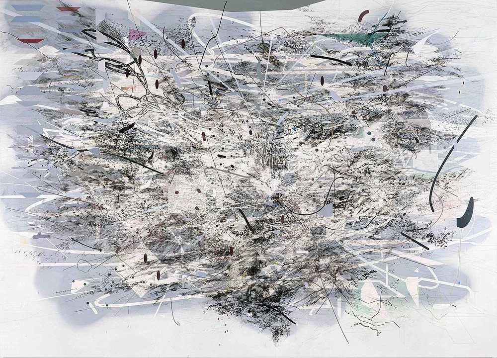 Middle Grey, ink and acrylic on canvas - 2007-9