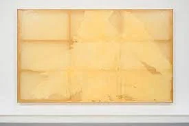 Sigmar Polke, Cloud Paintings, 1992-2009 Four panels (painting and resin on silk canvas), meteorite