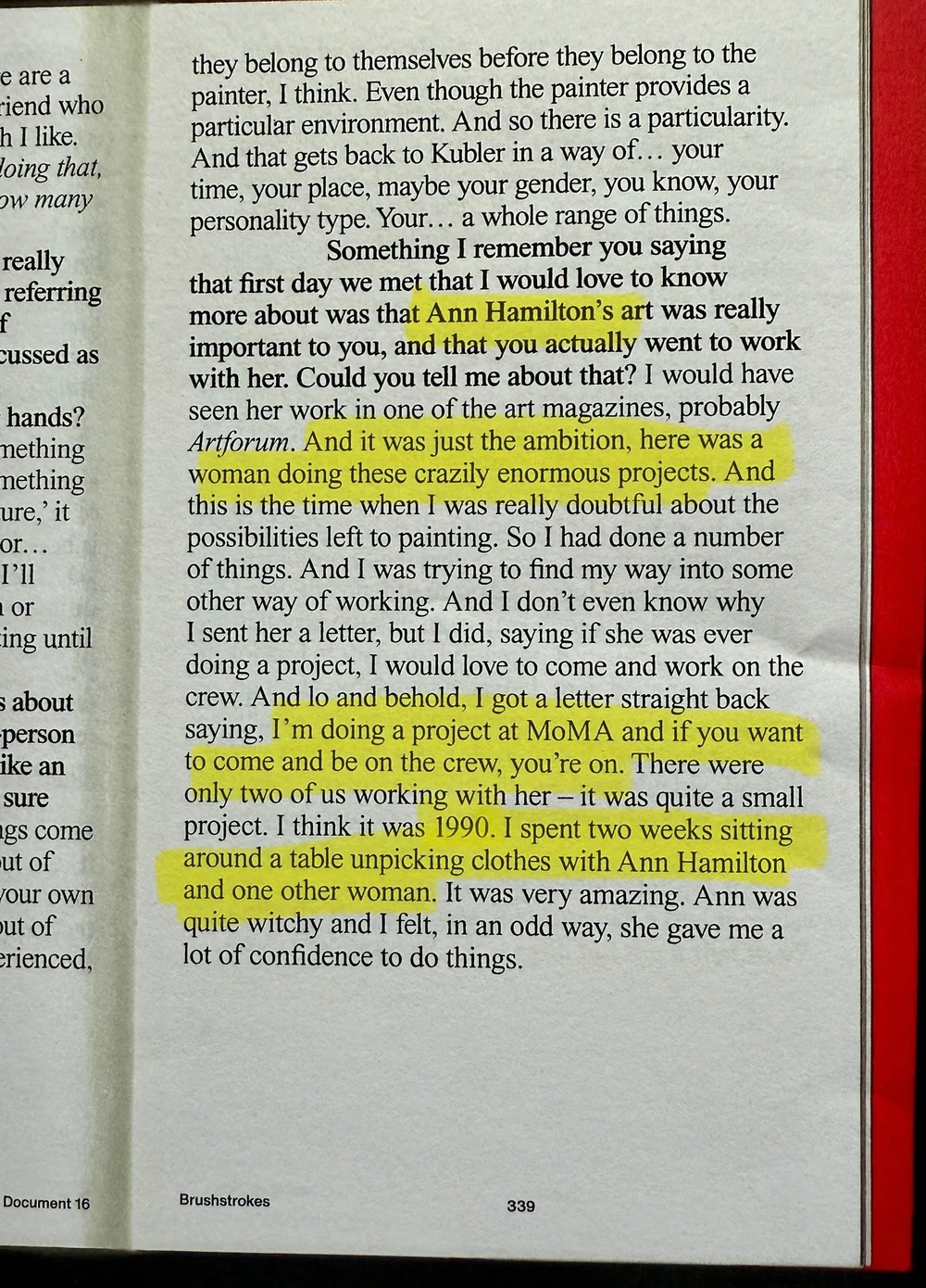 from Judy Millar interview with Jarrett Earnest, Brushstrokes, in Documents,