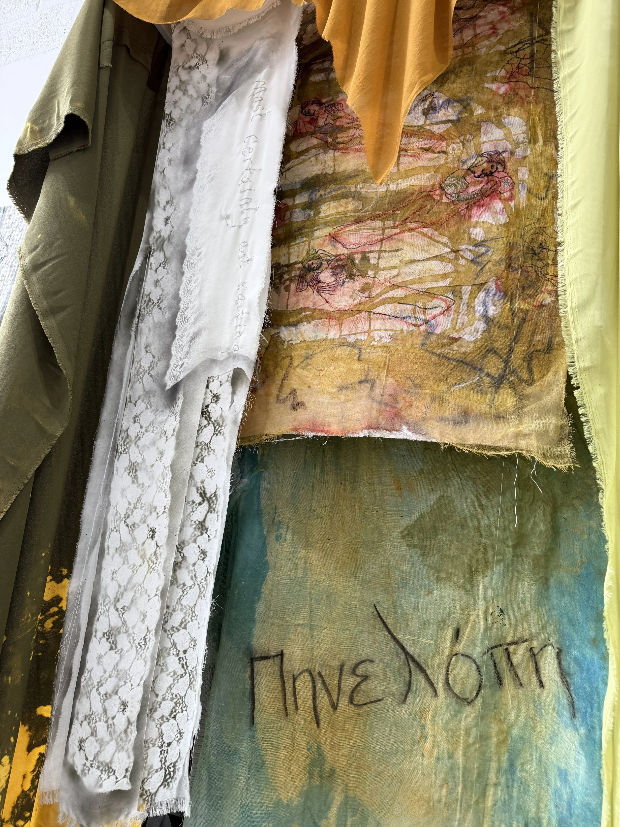 Crayon Ancient Greek lettering spelling out Penelope