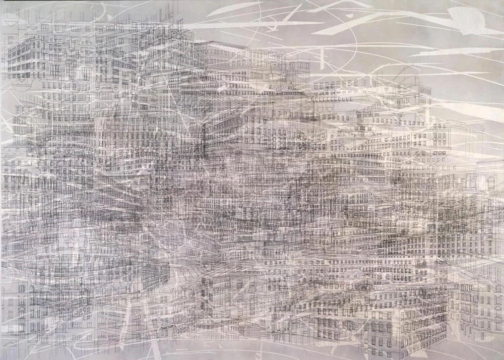 Julie Mehretu, Berliner Plätz, 2008/9, acrylic and ink on canvas