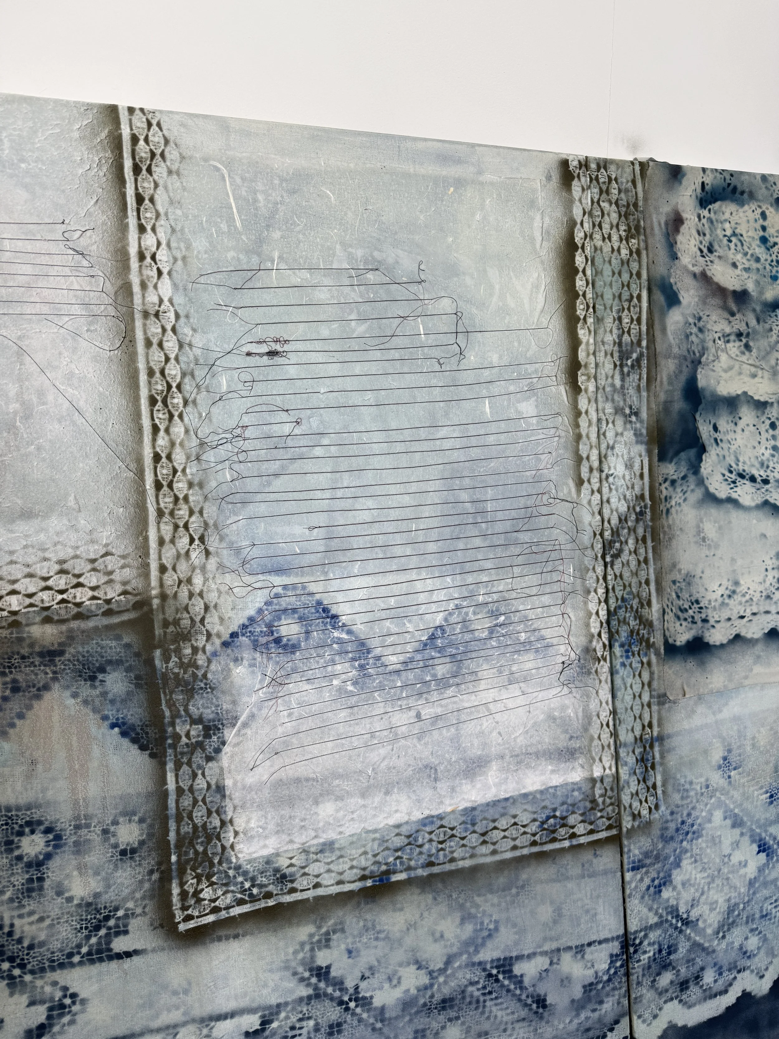 Detail of layered lined paper