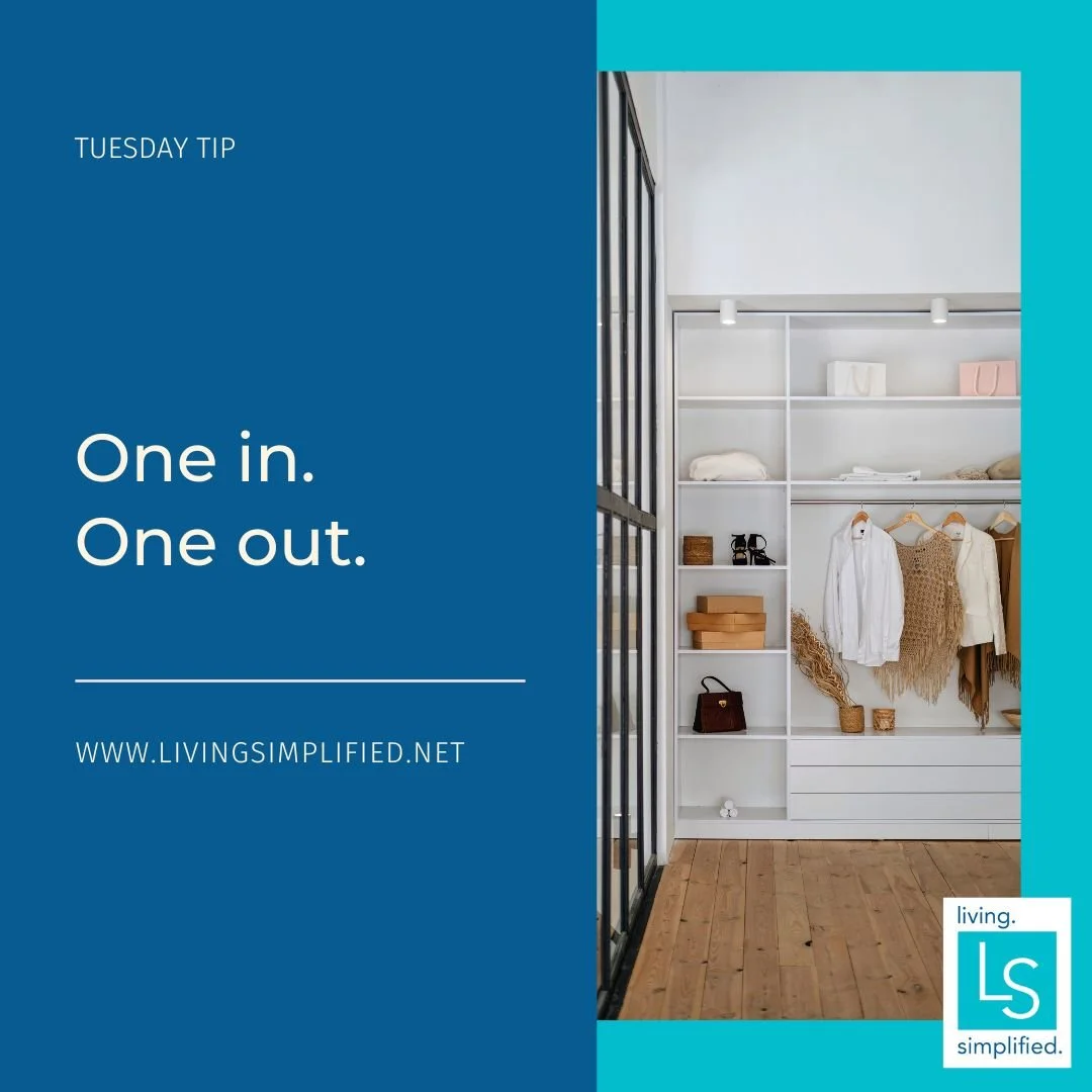 Now that you've decluttered your closets, how might you keep them that way? Follow the one in, one out rule. Buy a new sweater? Donate one you no longer wear. Need a new winter coat? Then don't keep the old one. By following this simple rule, you'll