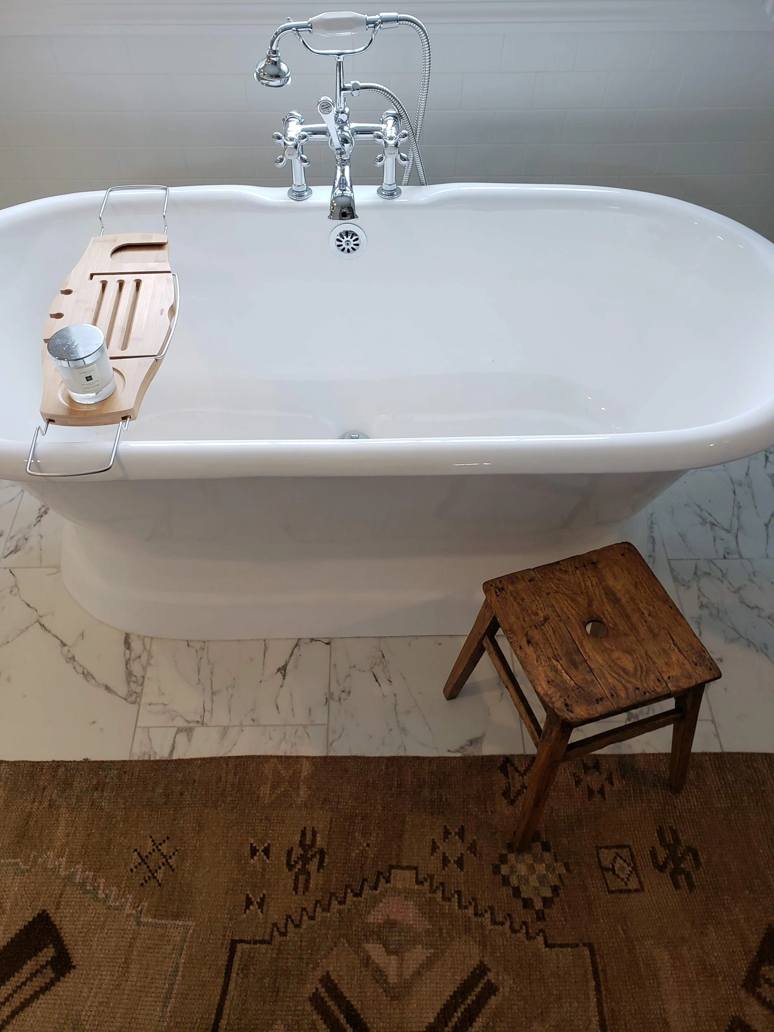 Rugs in the bathroom — Heather Peterson Design