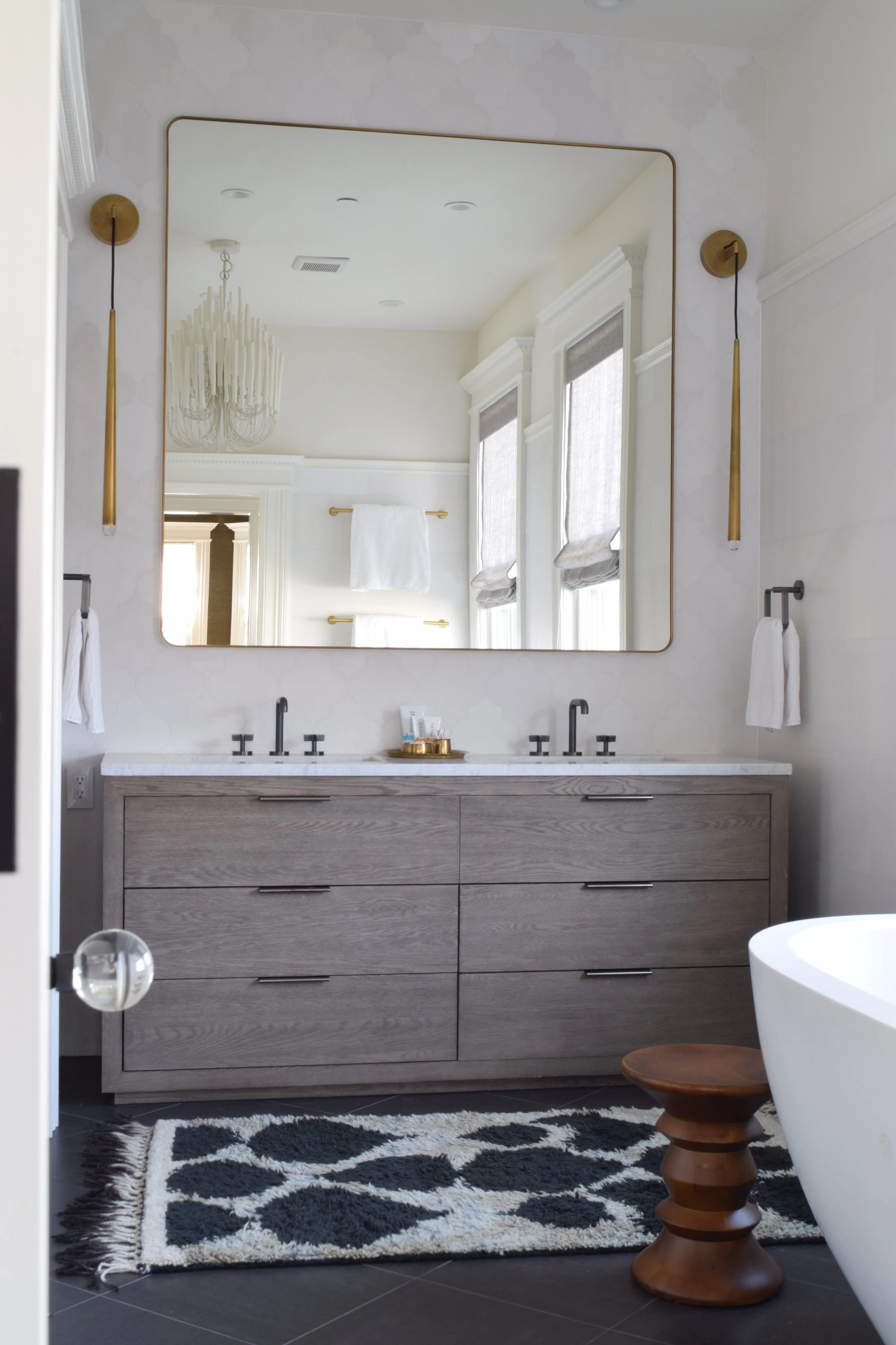 Rugs in the bathroom — Heather Peterson Design