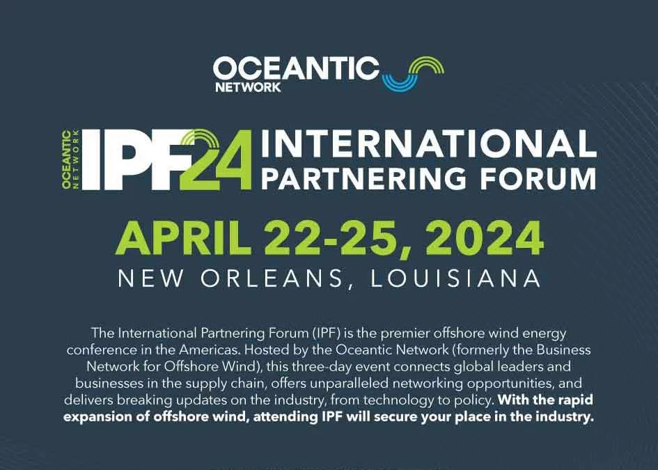 EcoAnalysts to attend offshore wind energy conference in April.
