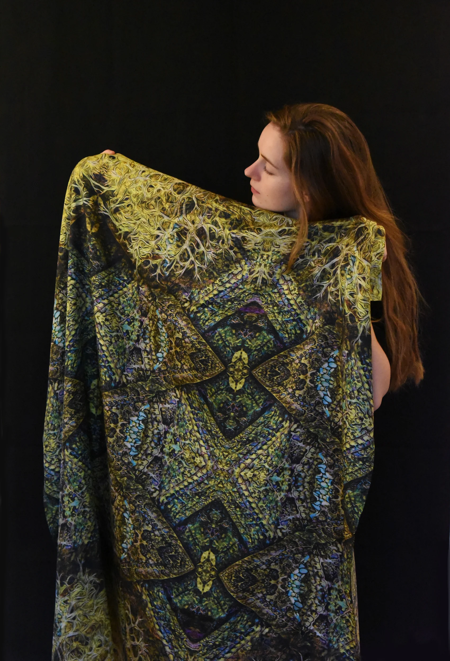 Bull Kelp and Lichen Silk Scarf