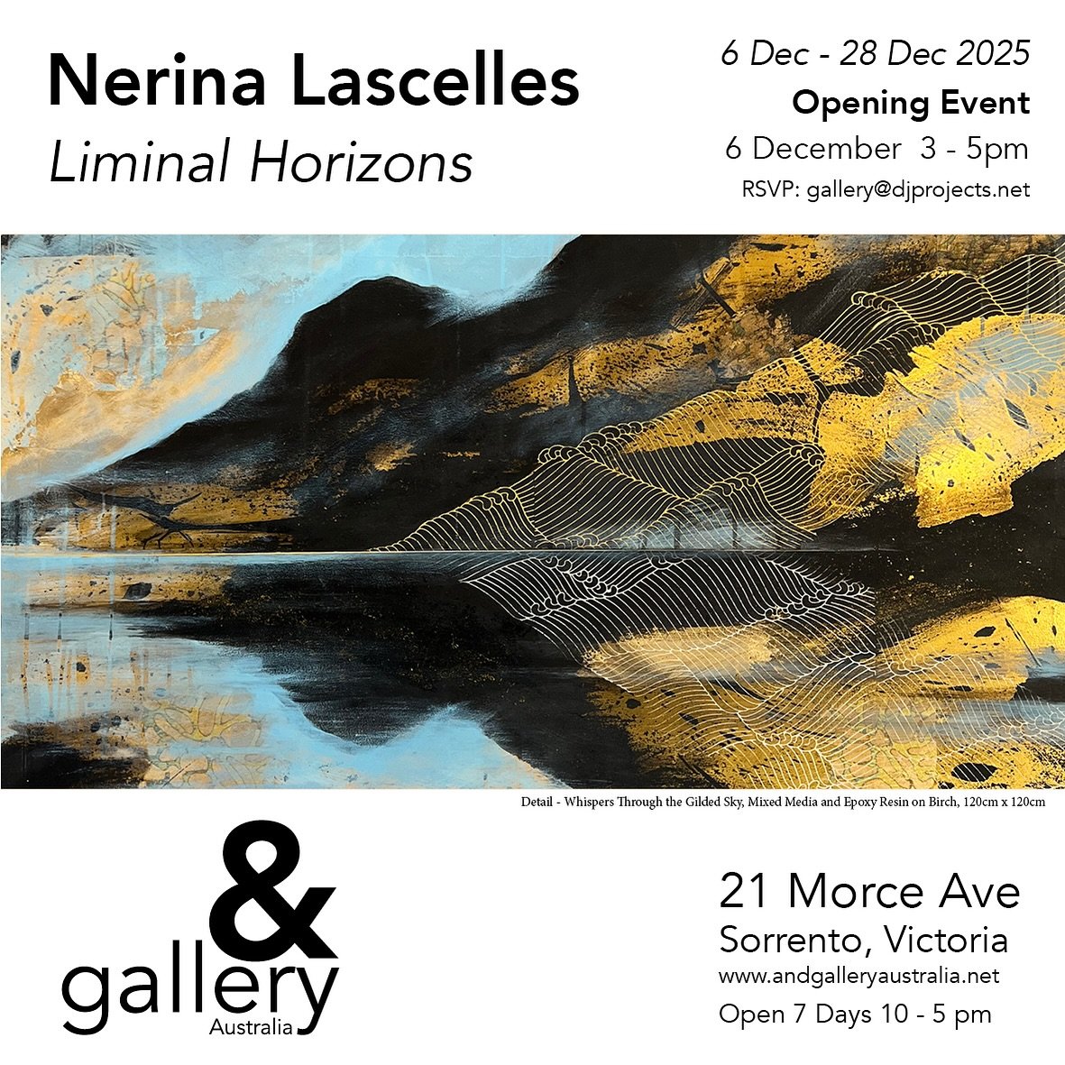 Liminal Horizons marks a powerful new chapter in the work of artist Nerina Lascelles, whose latest series will be exhibited at @and_gallery_australia in Sorrento from 6&ndash;28 December.

In these luminous mixed-media paintings, Nerina explores the 