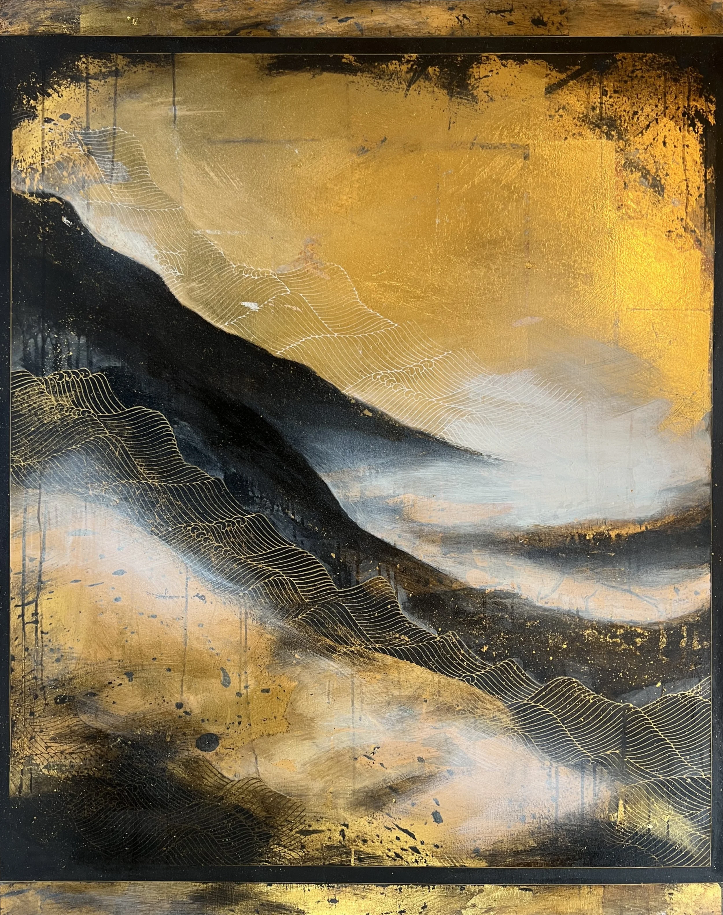 The Luminous Passage | Mixed Media and Epoxy Resin on Poplar | 150cm x 120cm
