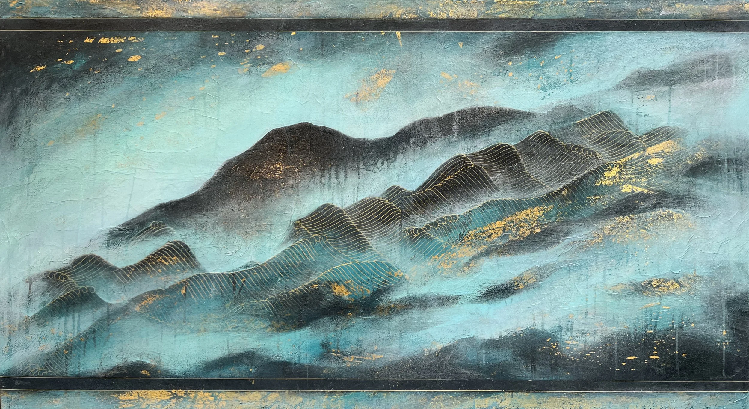 The Unfolding Silence | Mixed Media on Canvas | 80cm x 150cm
