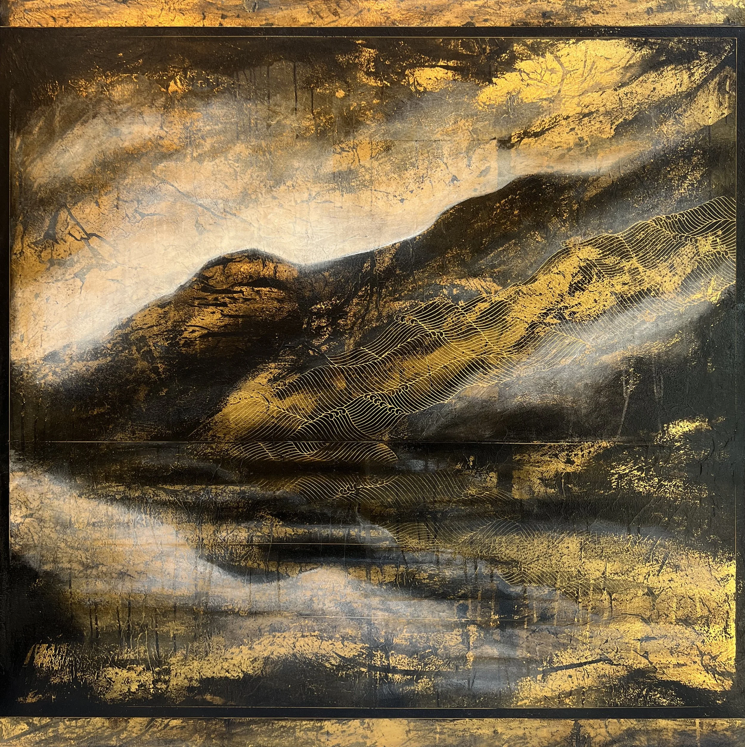 Echoes Beneath the Surface | Mixed Media on Canvas | 150cm x 150cm