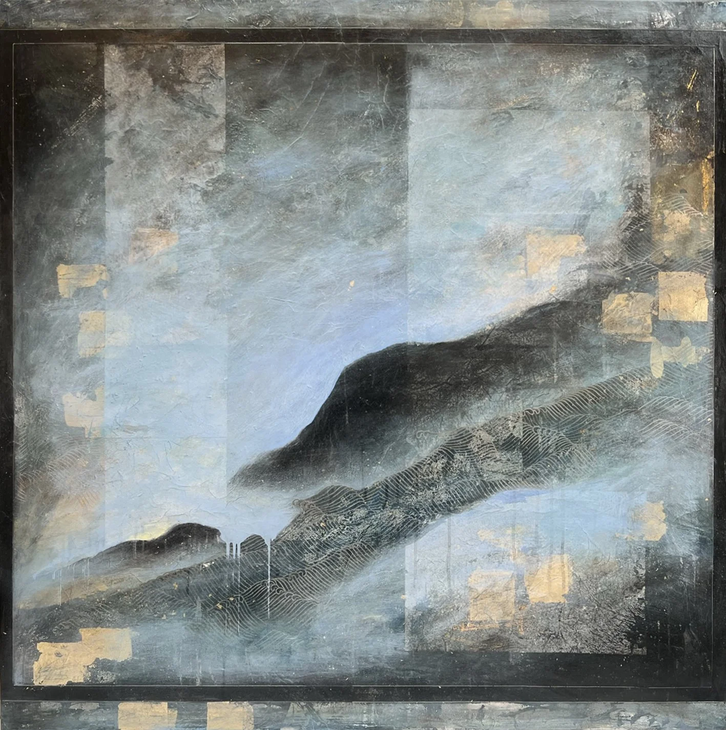 Empty Gaze Beyond Silence | Mixed Media on Canvas | 122cm x 122cm