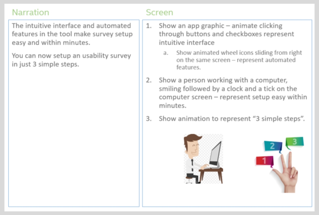 Training material storyboard