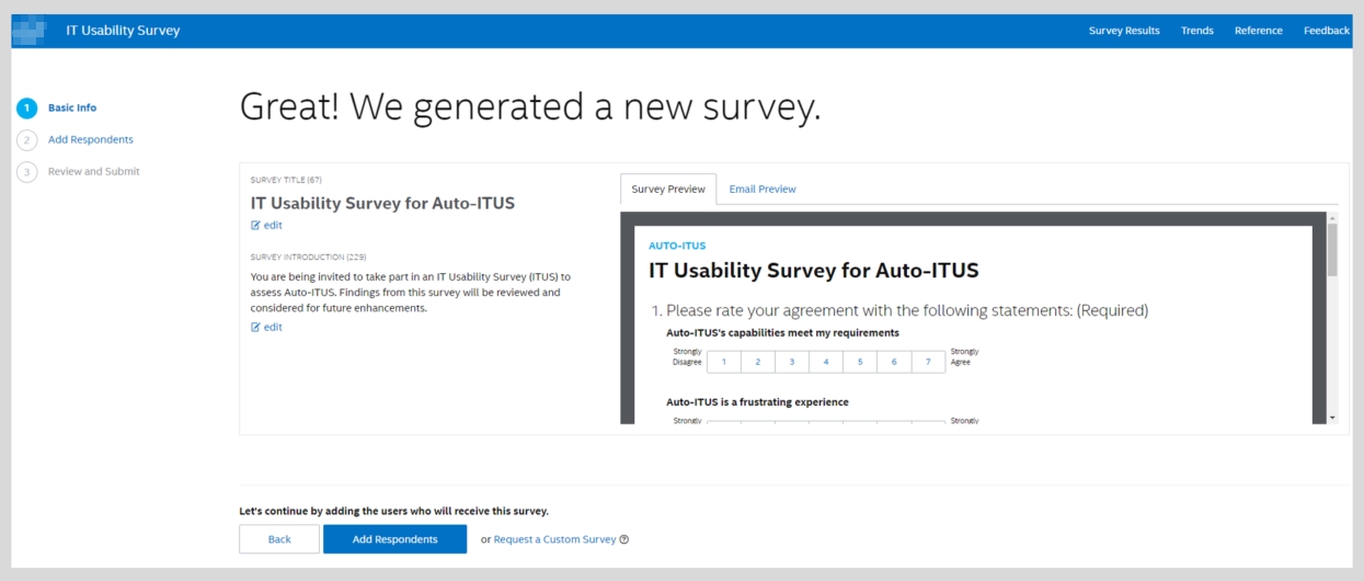 Personalized Survey Creation
