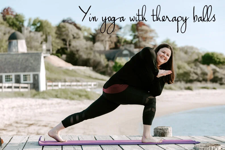 Yin yoga with therapy balls