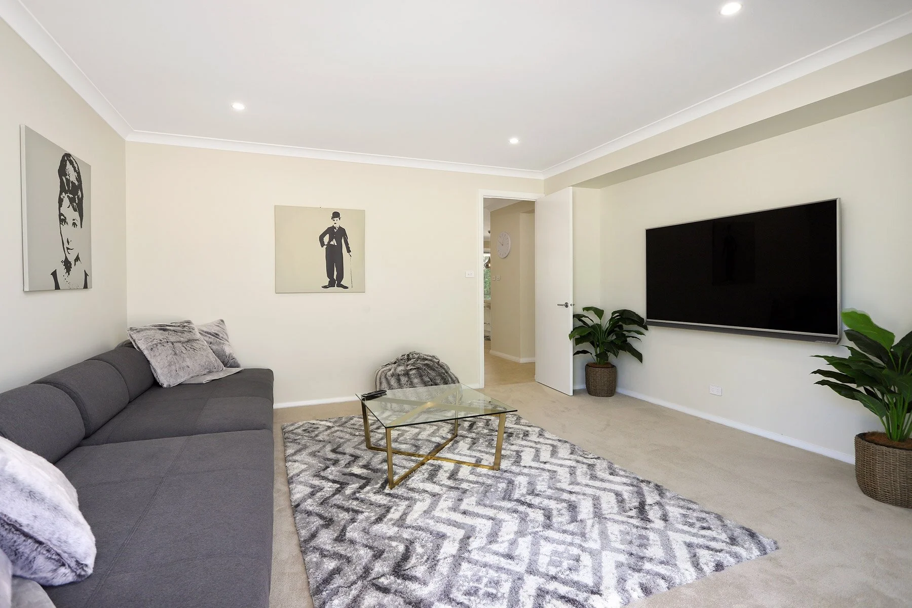 Private theatre room at Dido's Place Hawkesbury accommodation, perfect for family movie nights with complimentary Netflix and popcorn.