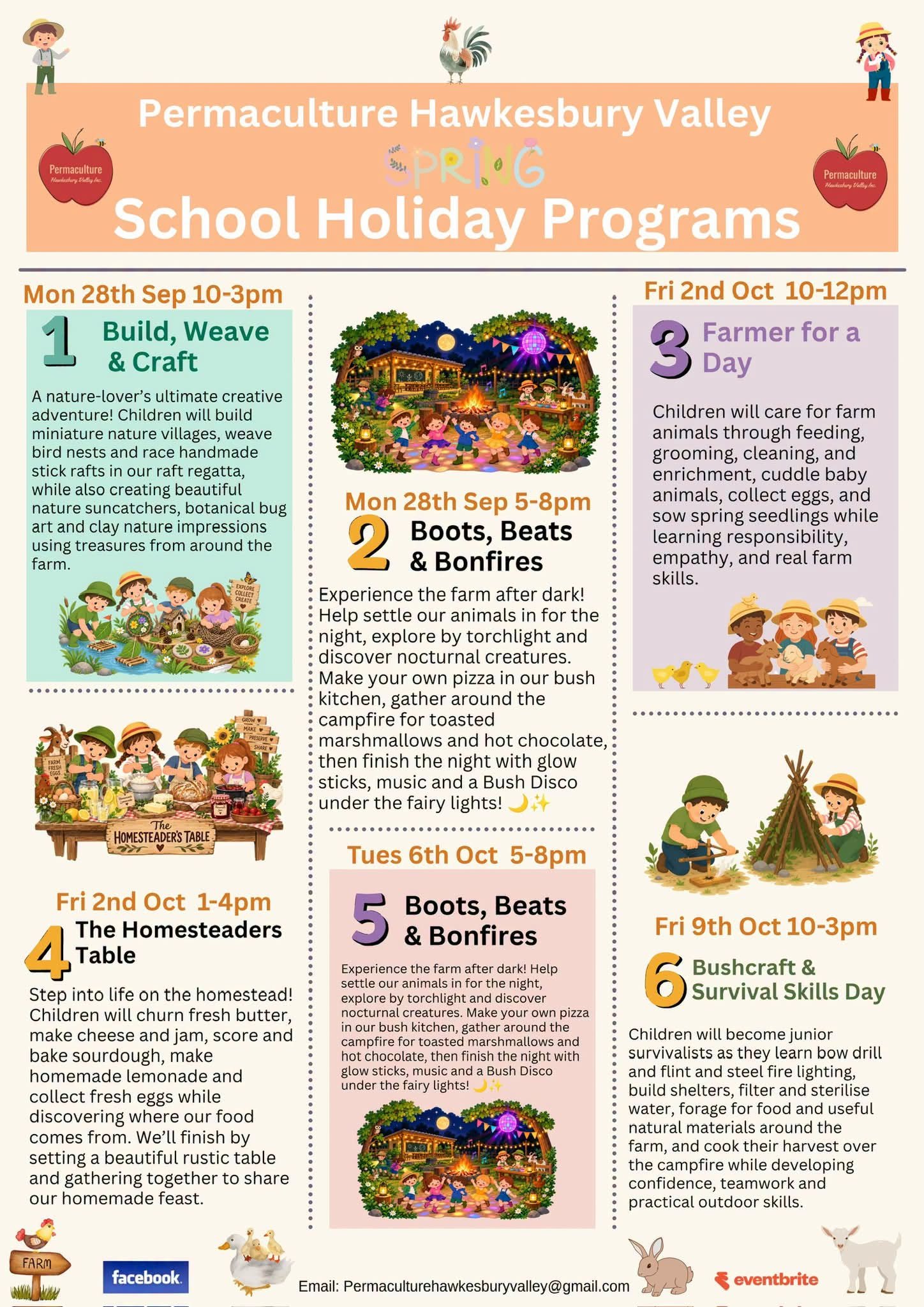 Permaculture Hawkesbury Valley Spring School Holiday Programs with farm, nature, bushcraft and outdoor activities for kids in the Hawkesbury NSW