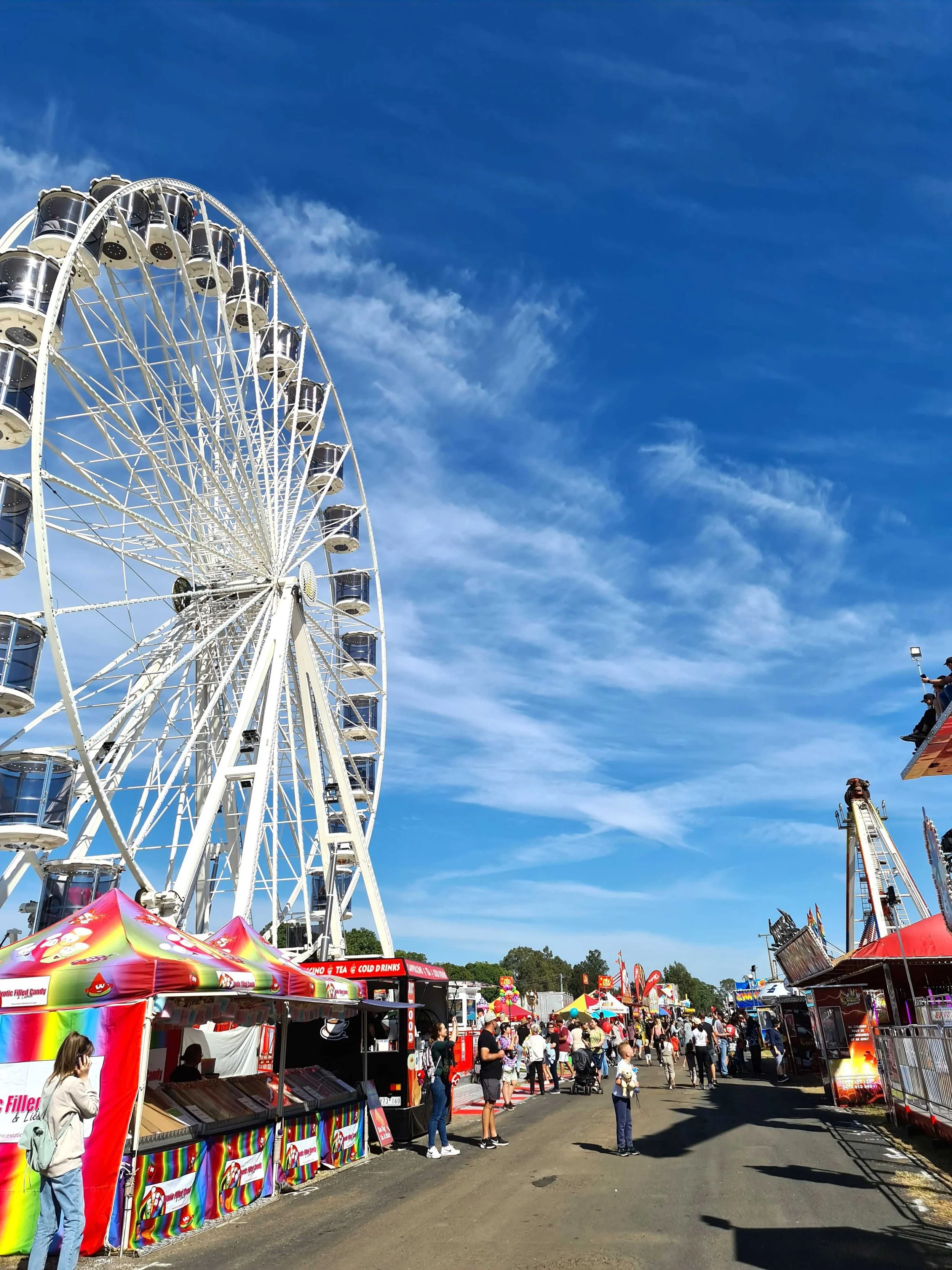 Ferris wheel and carnival rides at the Hawkesbury Show during April school holidays NSW