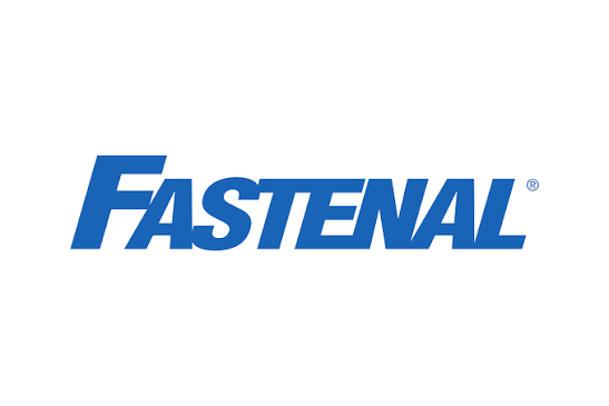 Fastenal company logo in blue text on a white background.