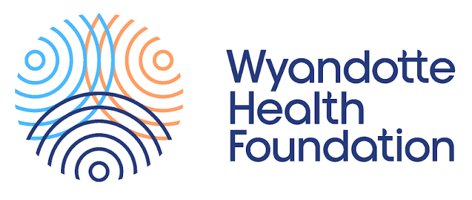 Wyandotte Health Foundation logo with colorful fingerprint design.