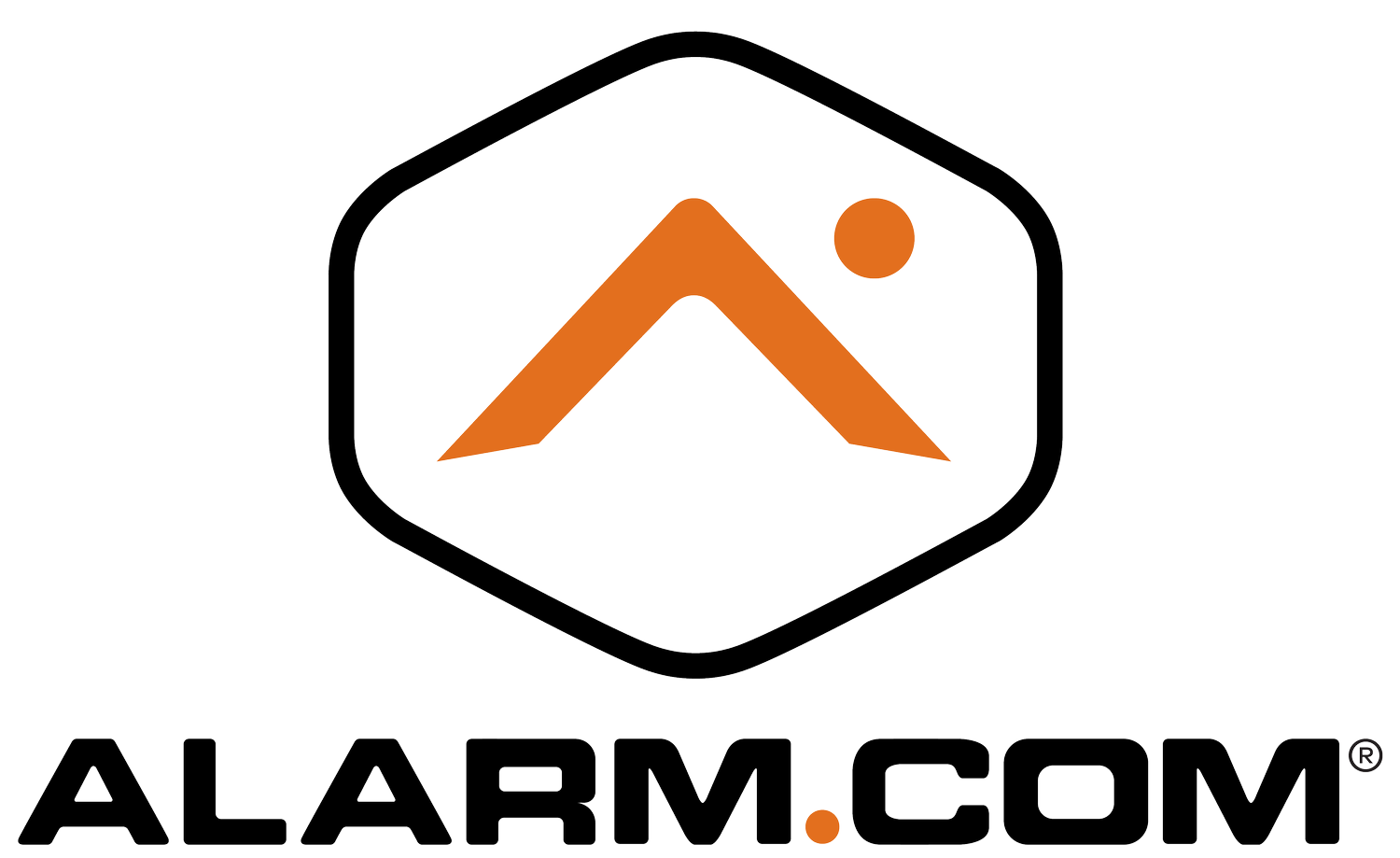 Alarm.com logo for smart security and access control systems