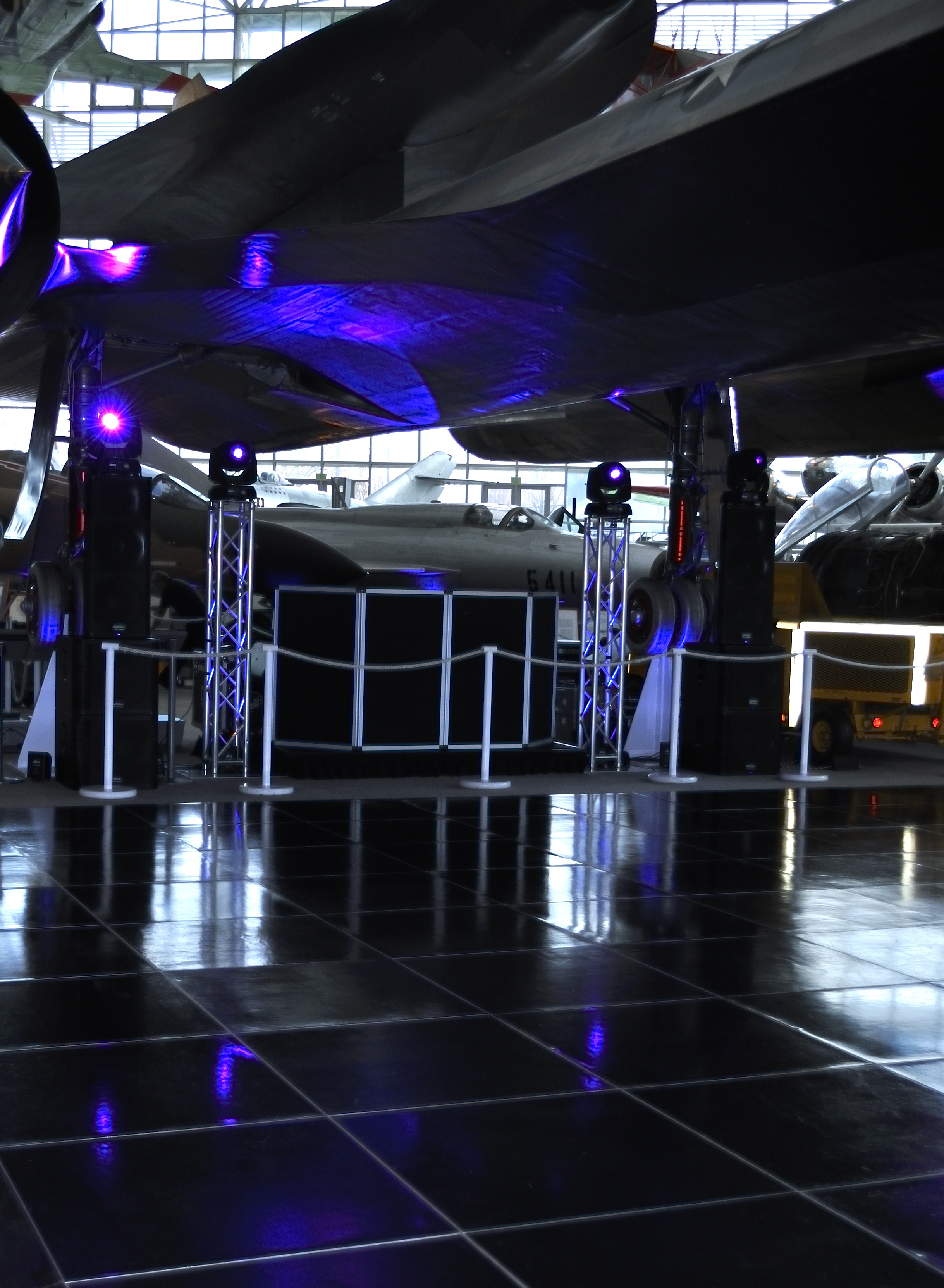  A dance floor as black as space for  Yuri’s Night  at the  Museum of Flight . 