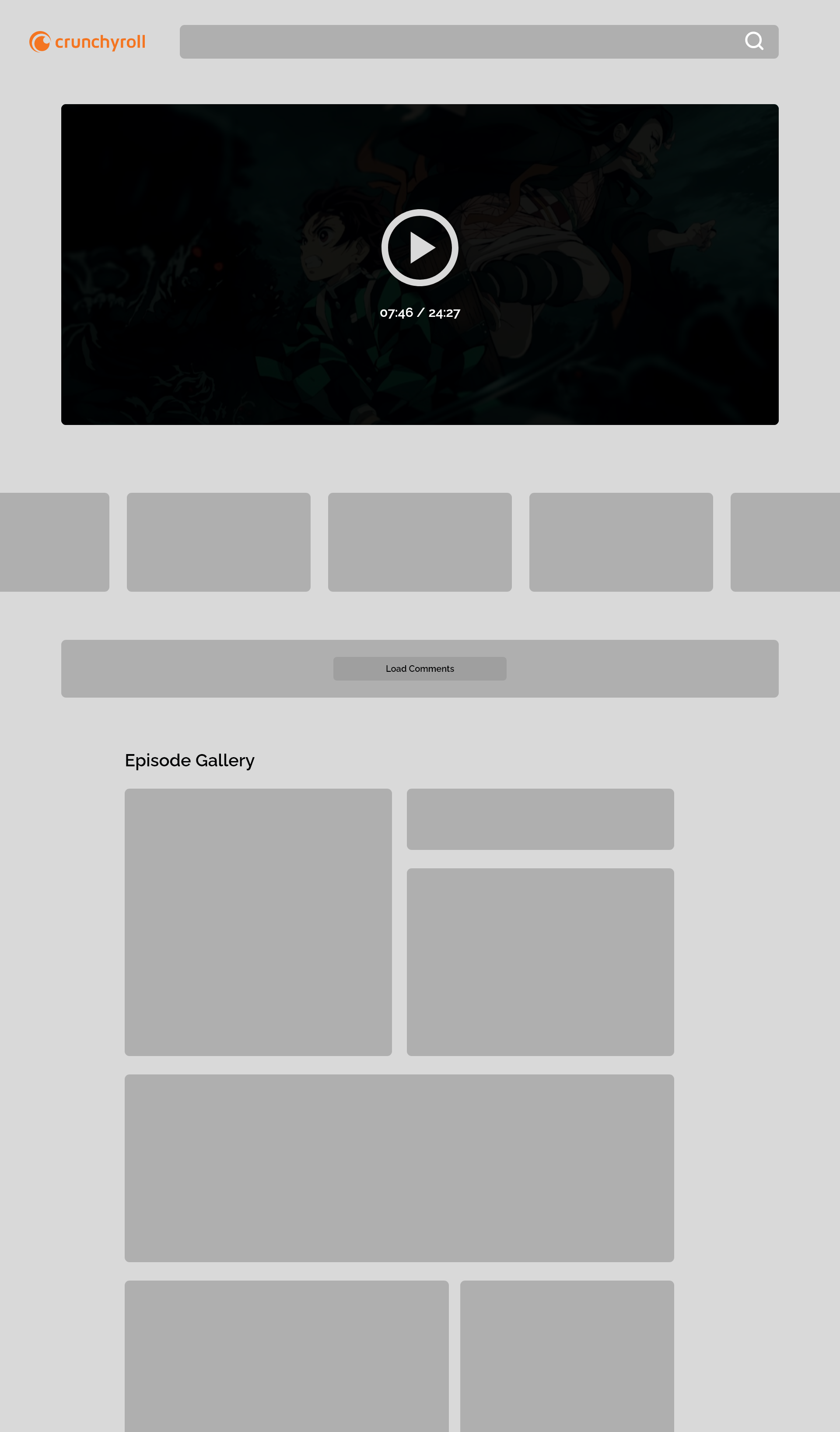 Episode listing with Carousel