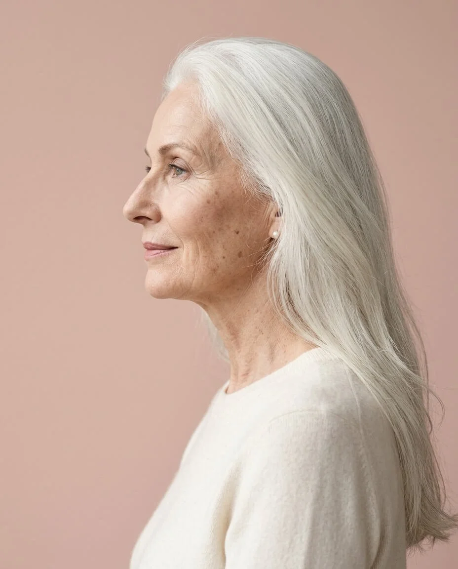 Femme senior apaisée, accompagnement médical personnalisé au cabinet du Dr. Nouara Benbellout