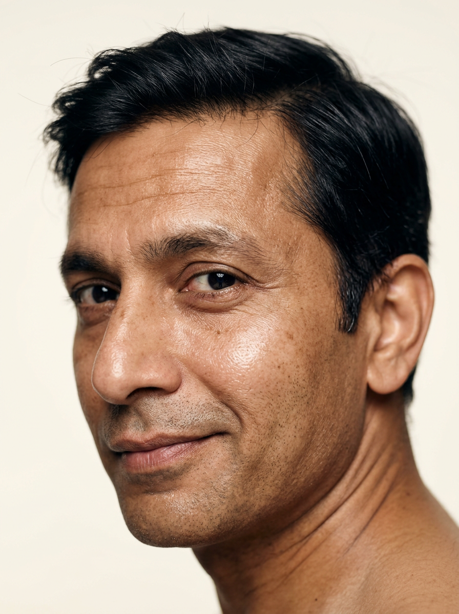 Portrait homme phototype IV, 45 ans, médecine esthétique inclusive pour tous