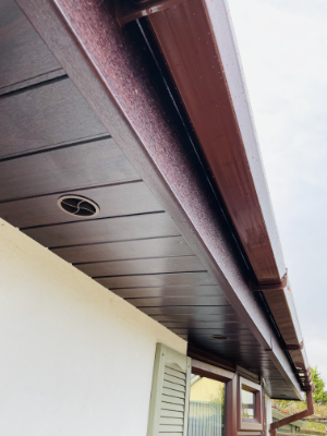 Red Fascia, Soffit and Guttering