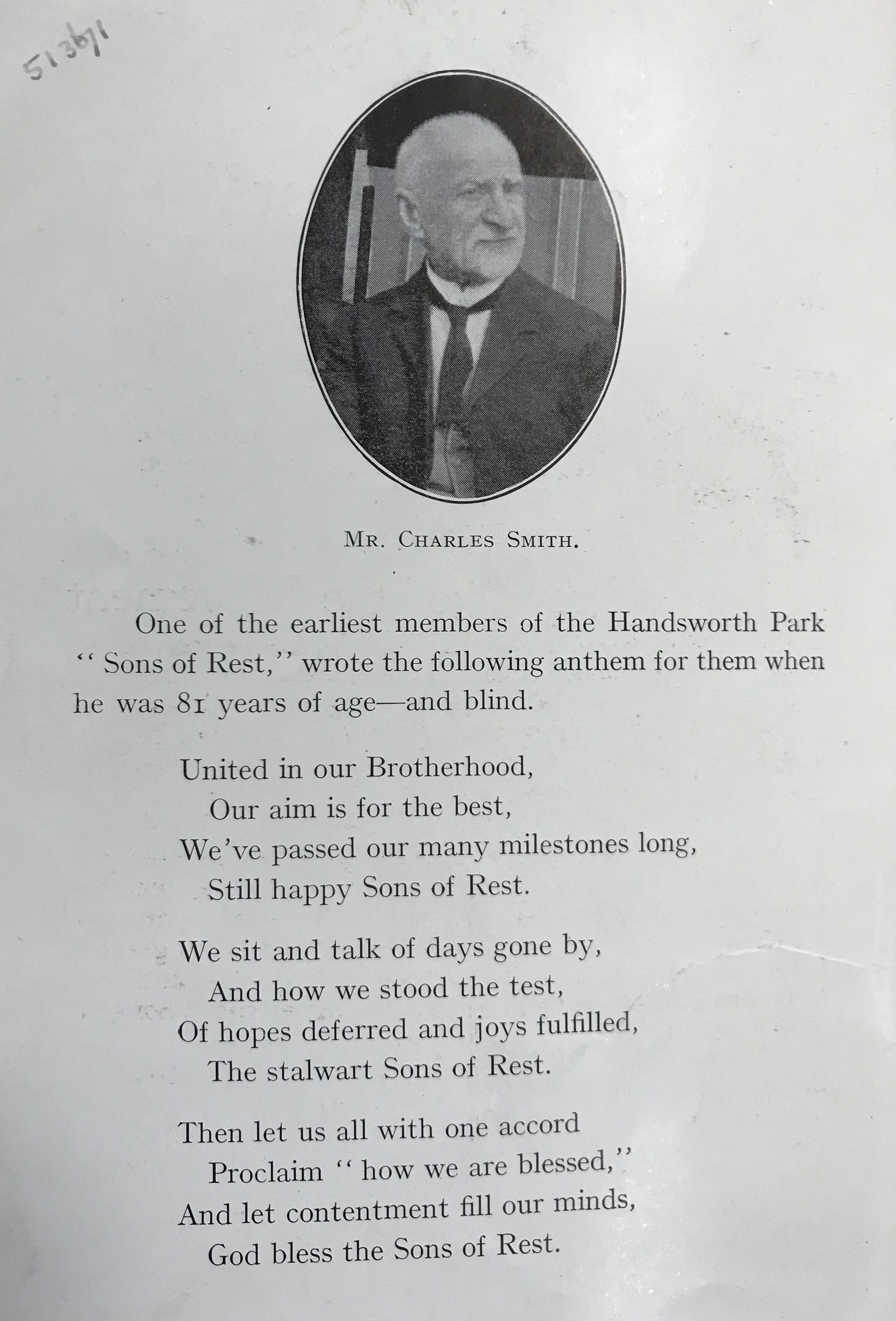 CHARLES SMITH'S POEM ABOUT THE SONS OF REST