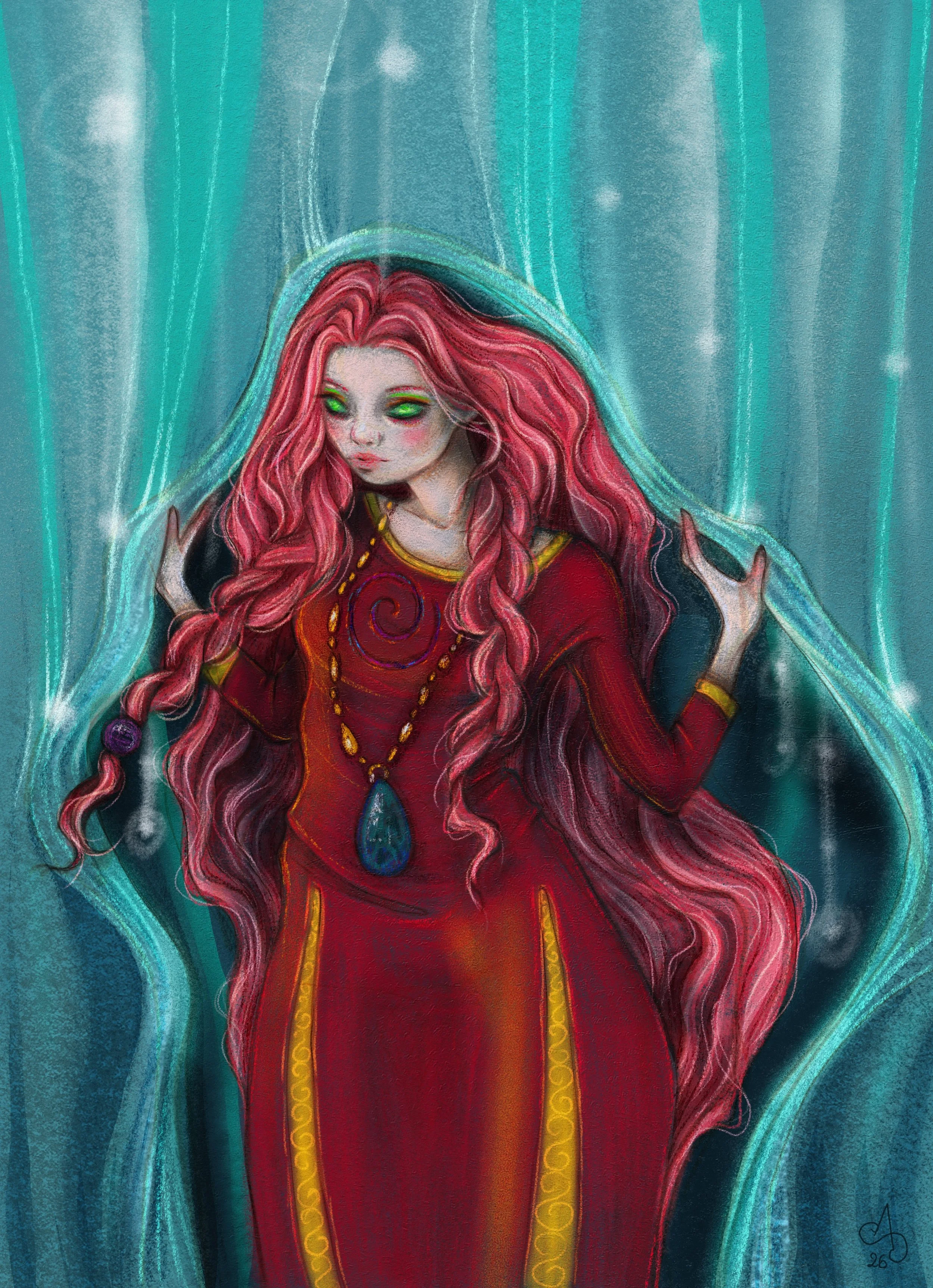 "Vision"
A drawing inspired by one of Sacred Familiar (Julia Inglis) spirit dolls.
Digital artwork.