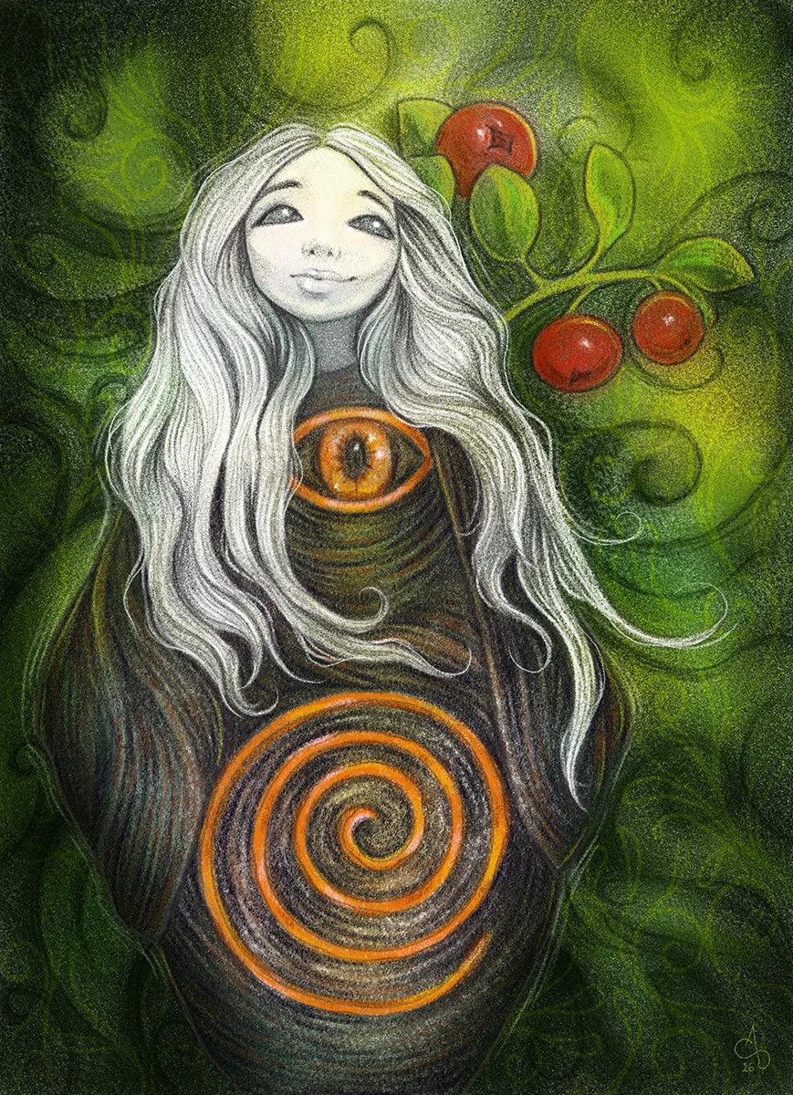 "Sunshine"
A drawing inspired by one of Sacred Familiar (Julia Inglis) spirit dolls.
Digital crayon.