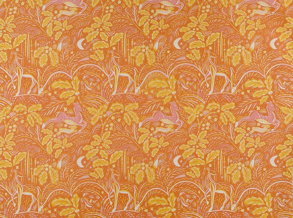 Apple Pickers Fabric in Rust — Beki Bright - Artist Designed Textiles ...