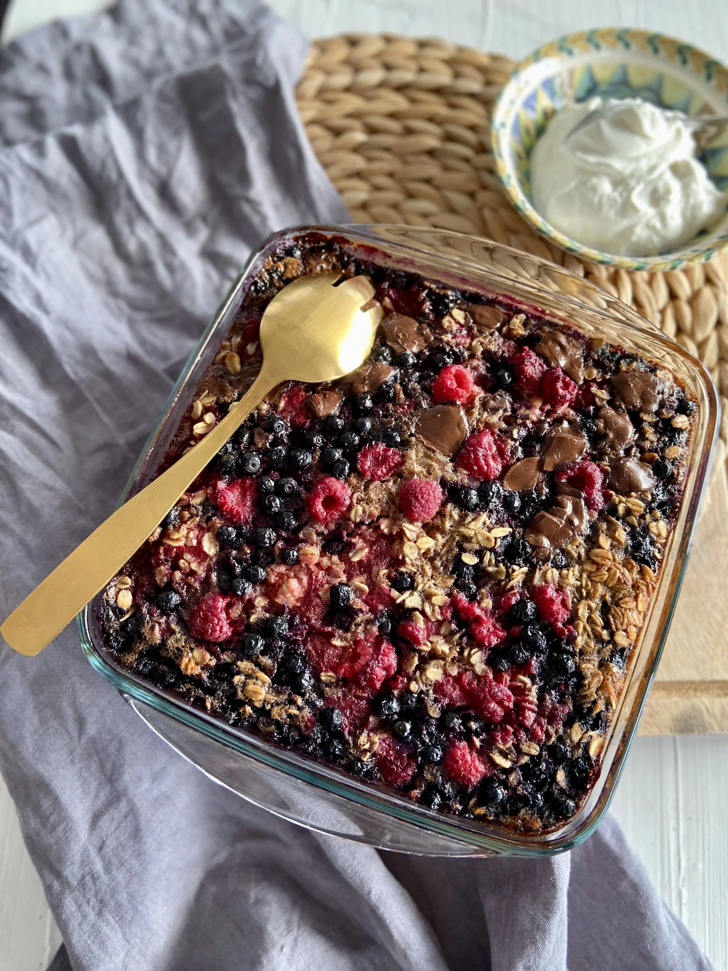 Auzu pārslu un ogu sacepums- 3.nedēļa