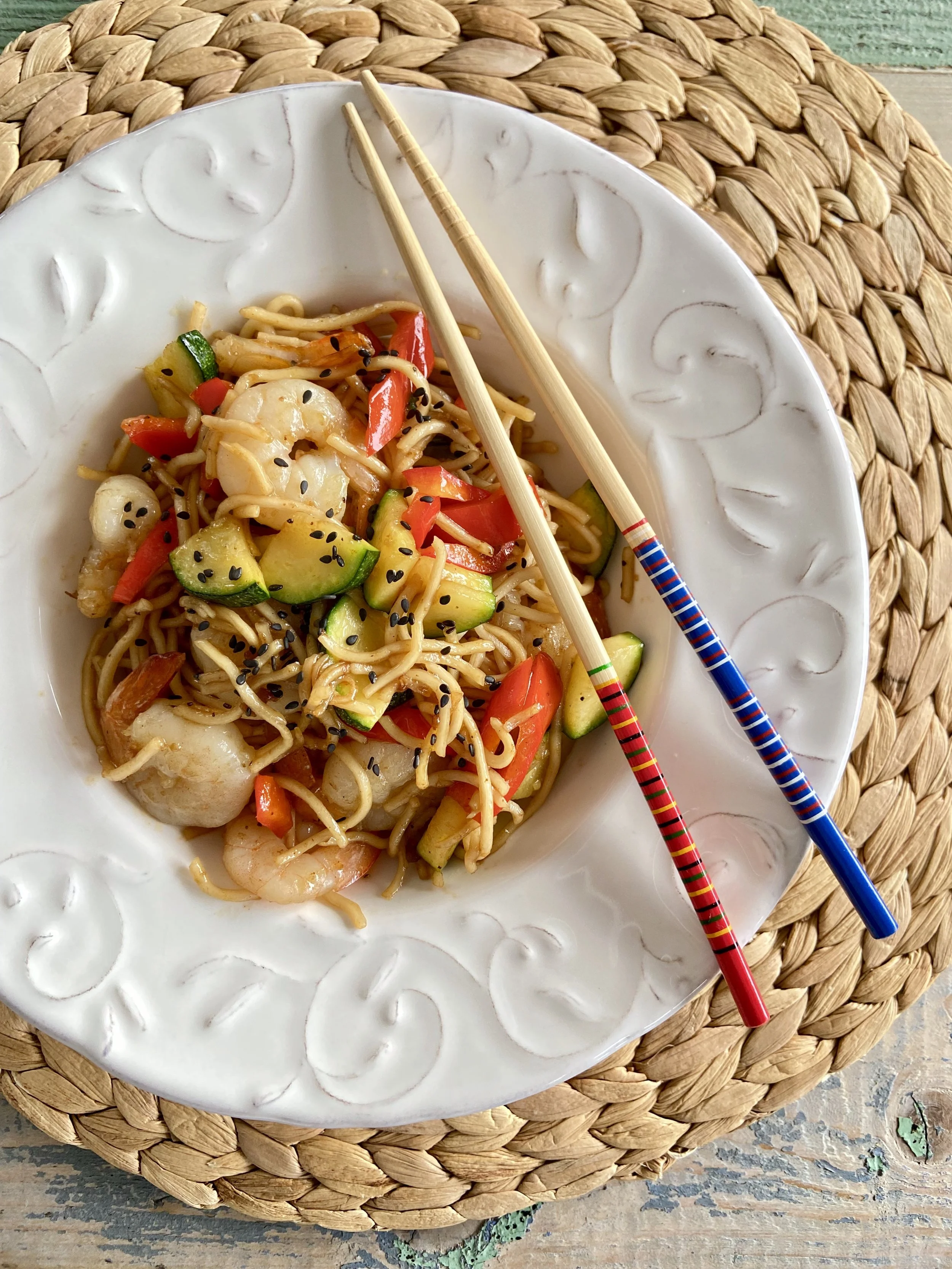 Ātrais garneļu woks