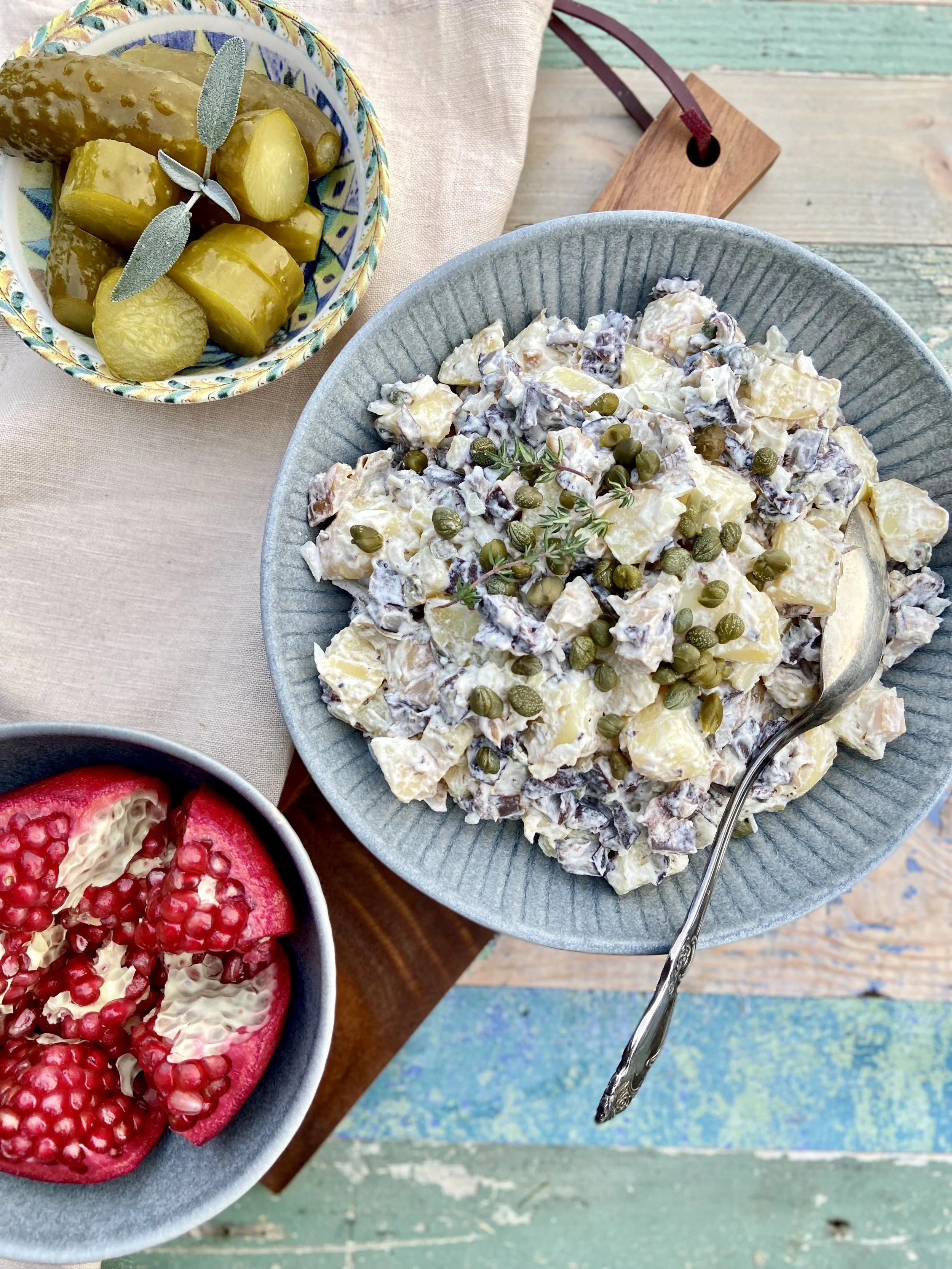 Kartupeļu un sālītu sēņu salāti