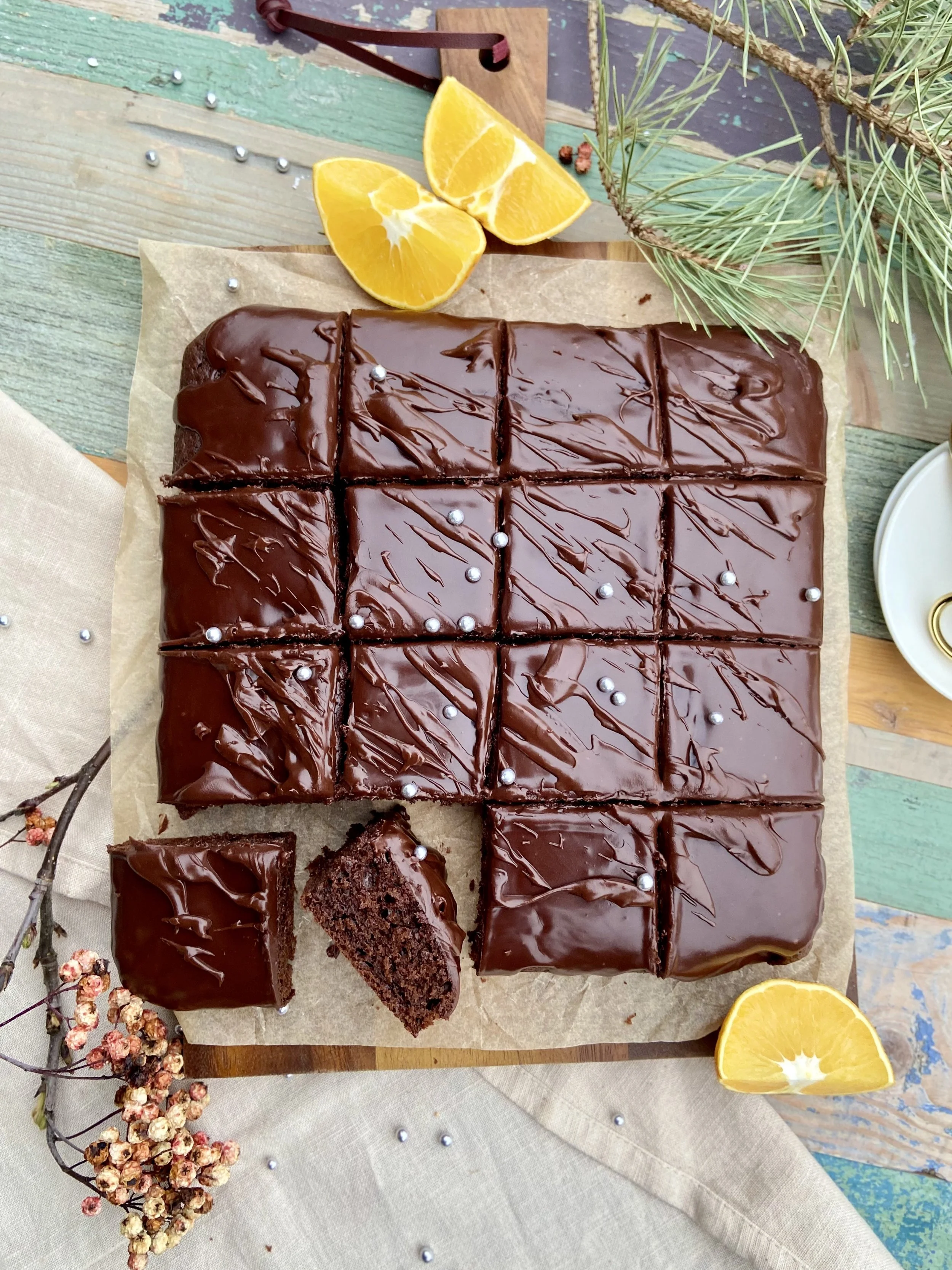 Šokolādes un apelsīnu kūka