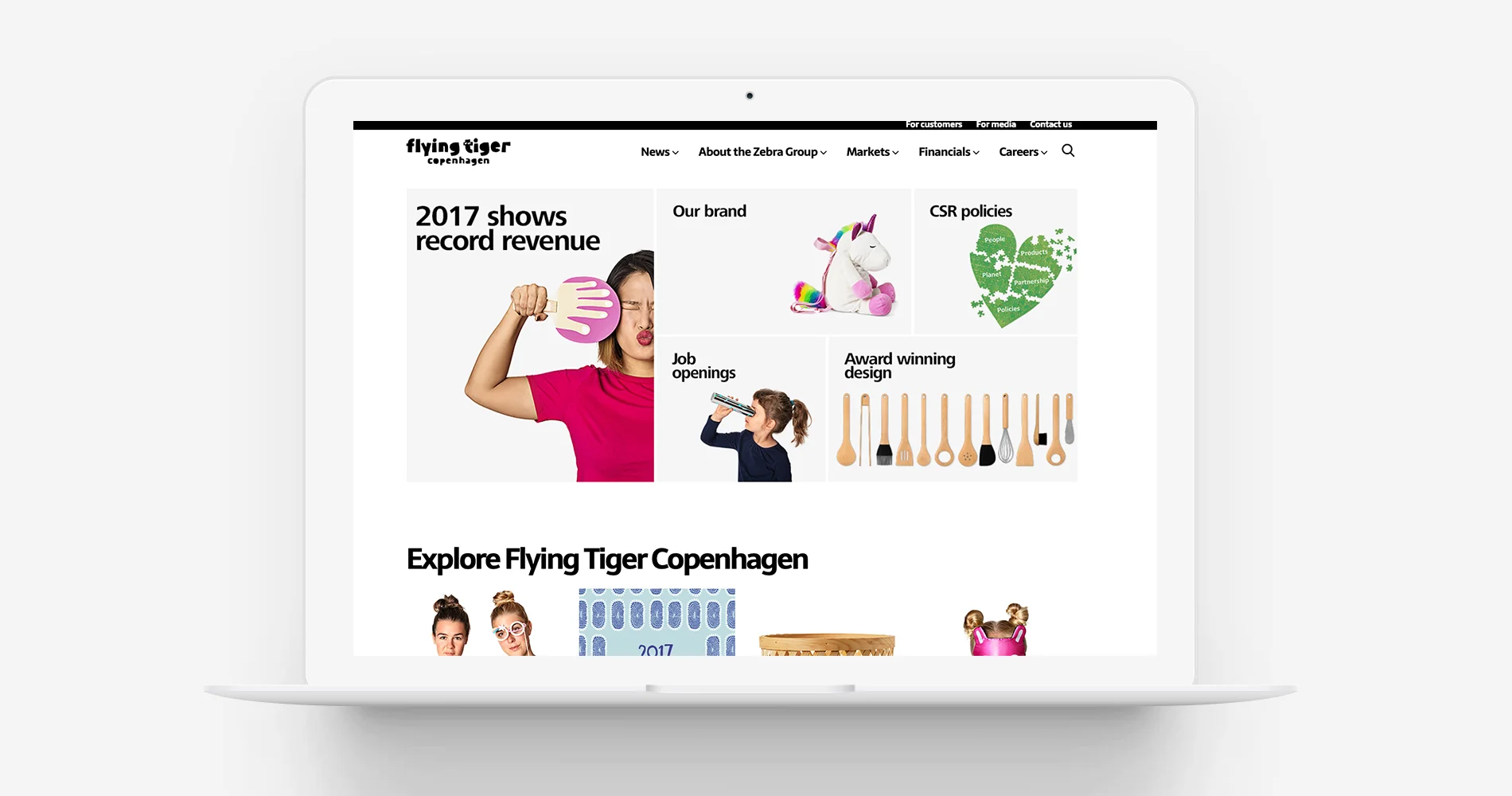 Corporate site rettet mod investorer, samarbejdspartnere og jobsøgende