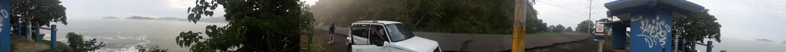 Panorama: capturing the magnificent pacific ocean, the trusty four-seater, and some high-concept artwork