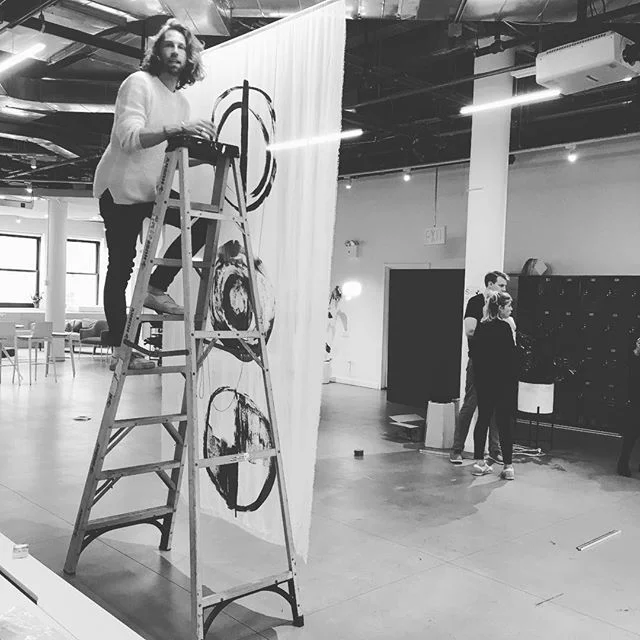 Hi New York friends! Installing some new playable @fooskou textiles that will be activated by @loui_foo &amp; @martha_skou tomorrow at @wix come join us in the interaction room!! Text for link to rsvp ➿🎶✔️ #textile #sound #interactiveart