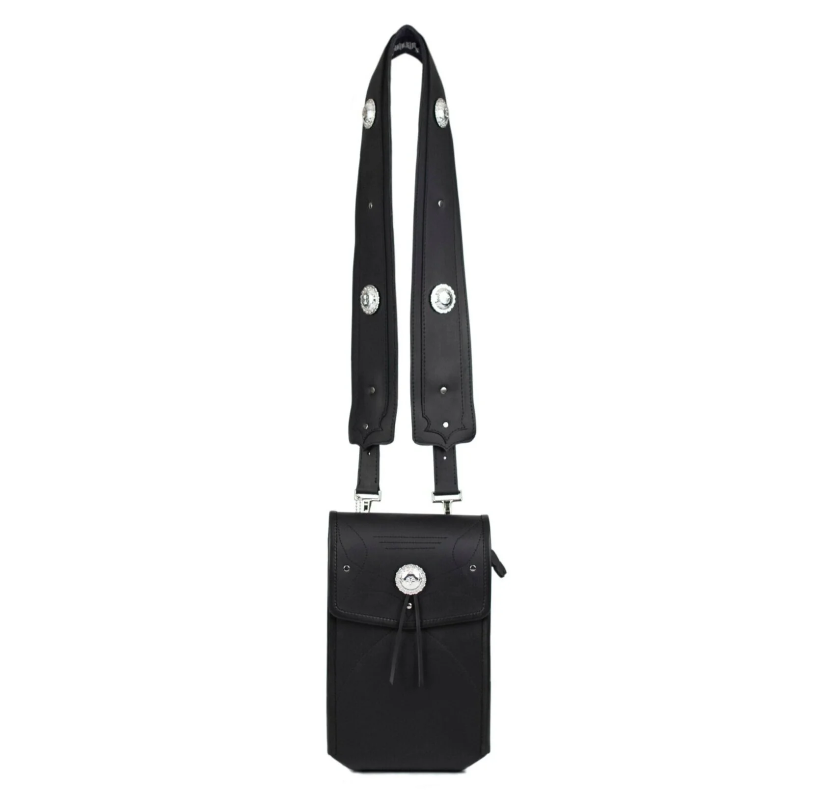 Concho-Strap Saddle Handbag