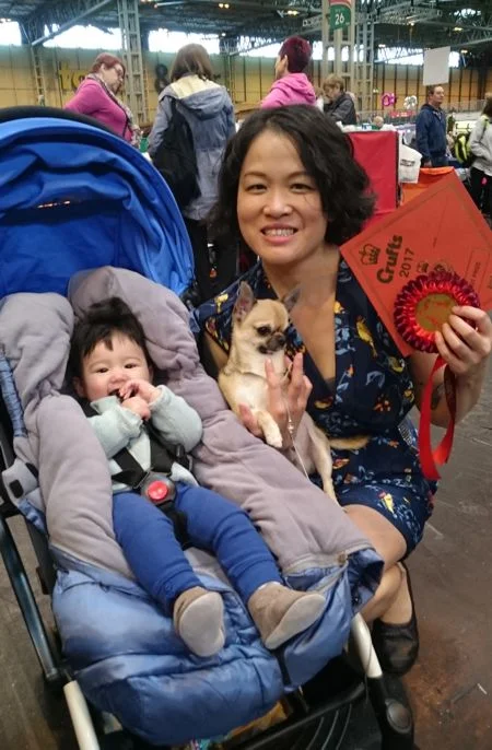 Shih-chi Chen with Basil (and new baby!)