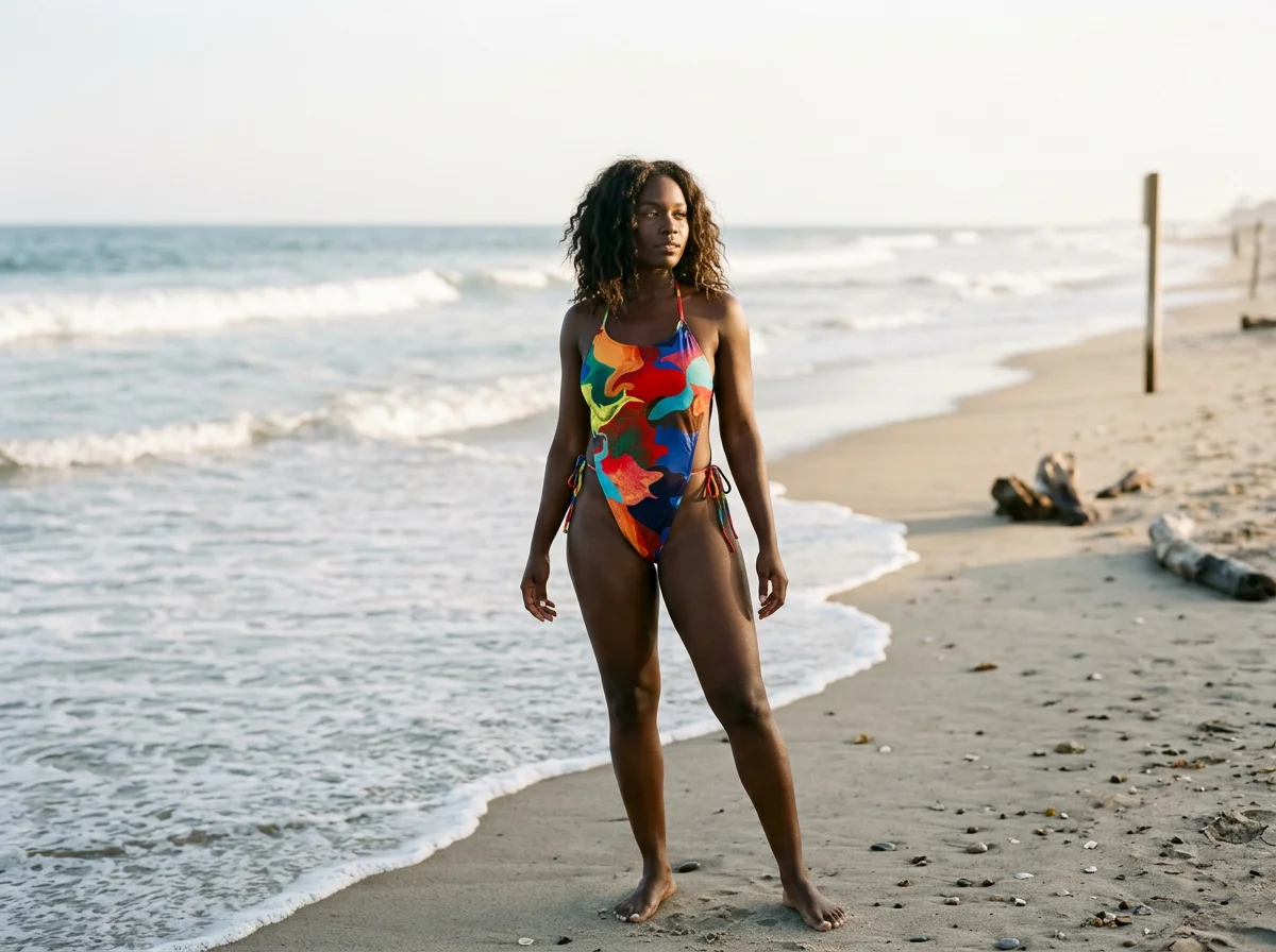 Color Block Tied swimsuit
