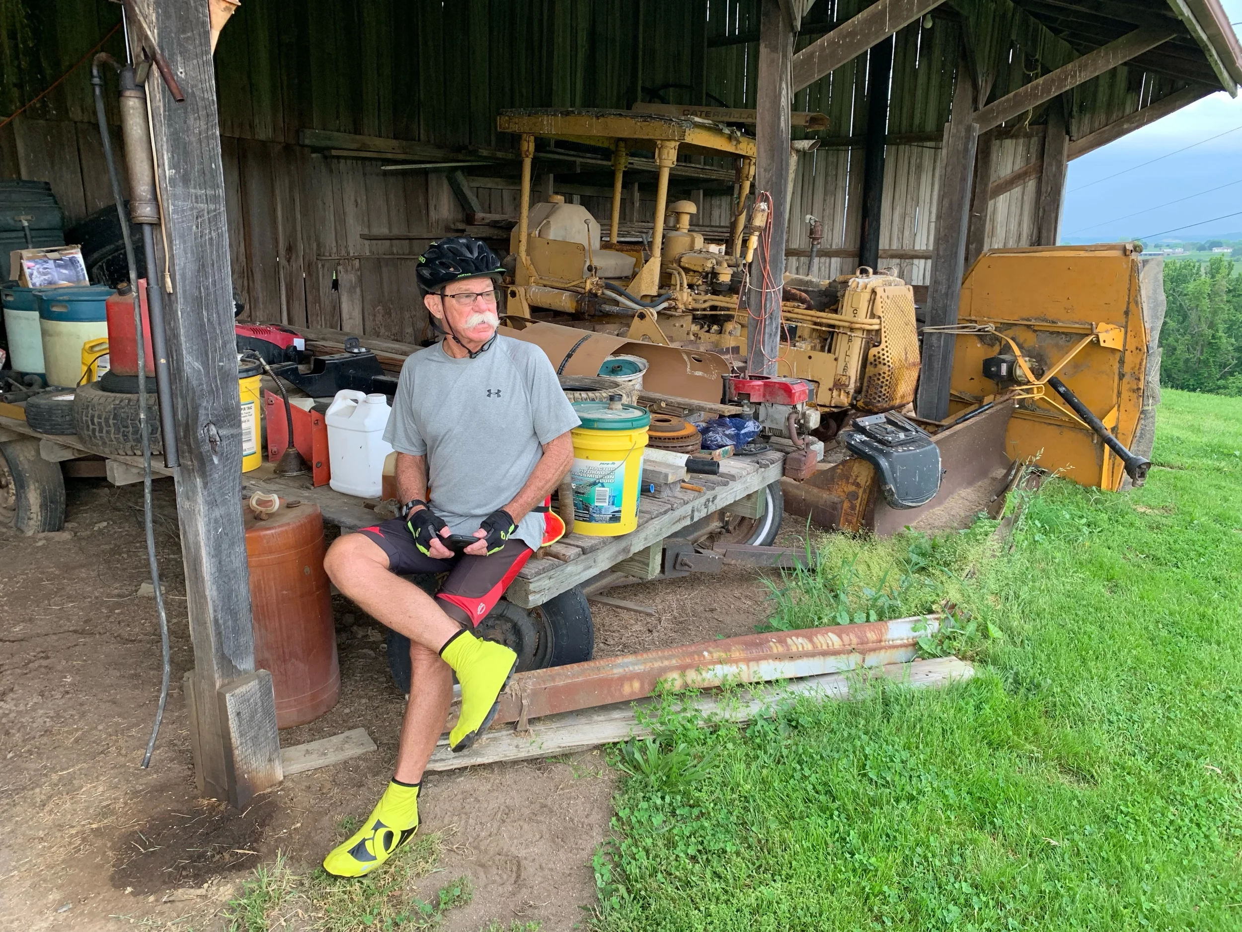 My cooking partner, Steve, waiting out the storm