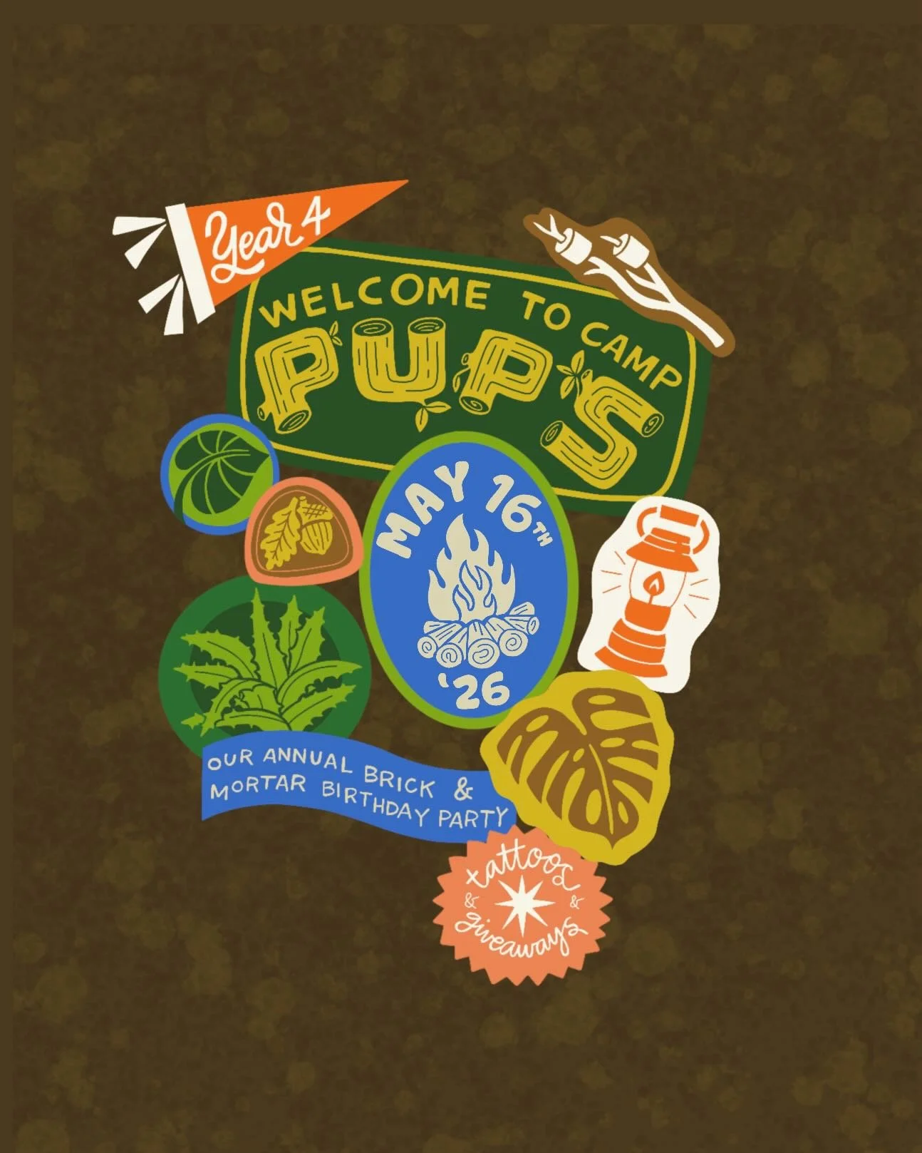 CAMP PUPS : PUPS PLANTS 4th BIRTHDAY PARTY, SATURDAY, MAY 16 🪴🏕️☀️