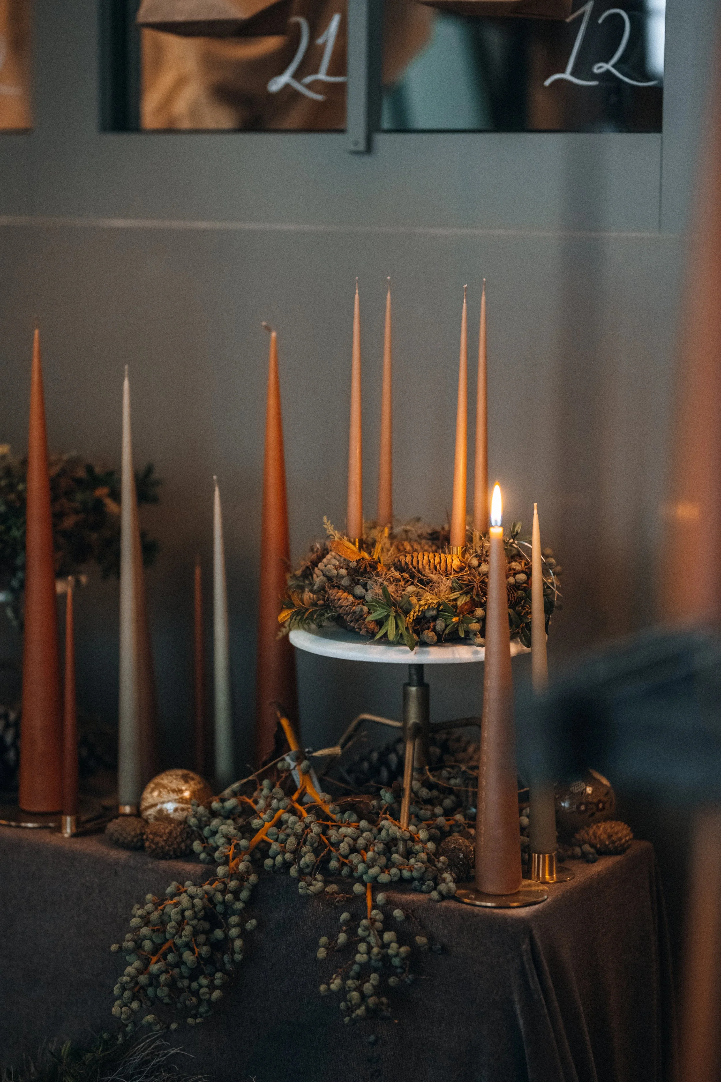 Adventskranz mit Stabkerzen 