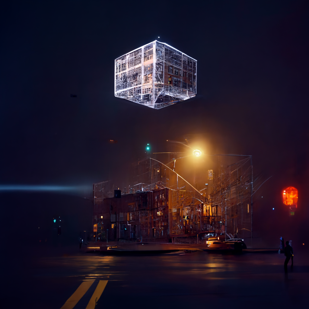 15ed9b84-83fe-45fe-a915-1fa62df18725_EllieMakes_wireframe_of_a_giant_glowing_squished_cube_hovering_above_a_Brooklyn_street_at_midnight_by_Edward_ho.png