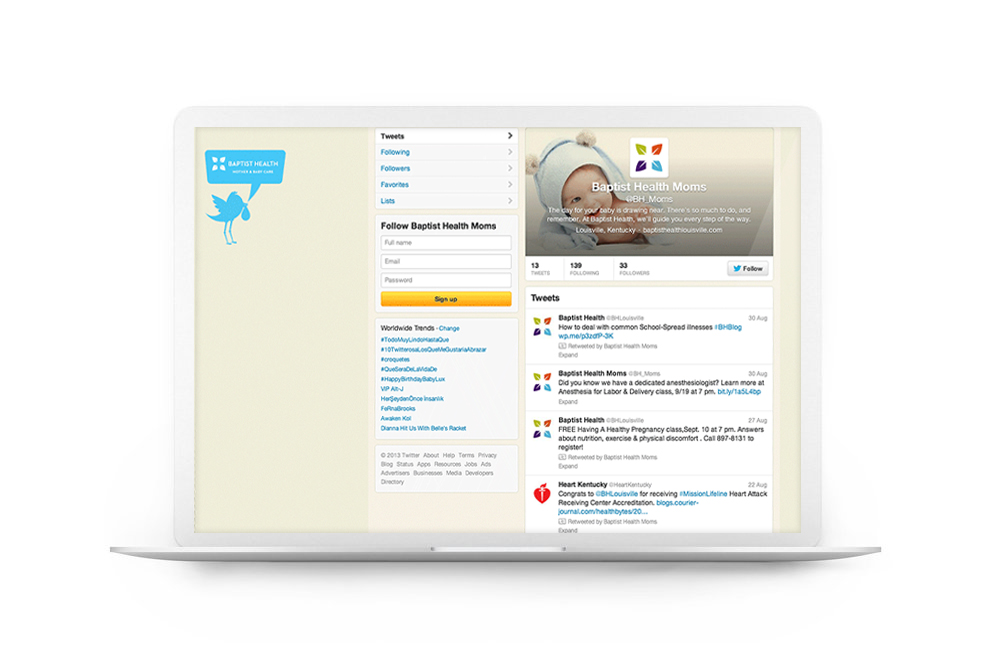 twitter page